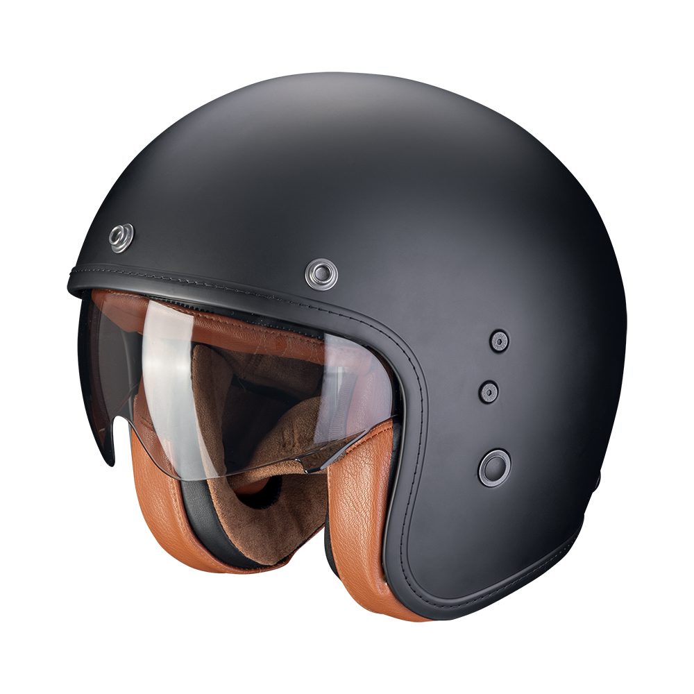 Casco Moto Jet Vintage SCORPION BELFAST EVO LUXE Nero opaco