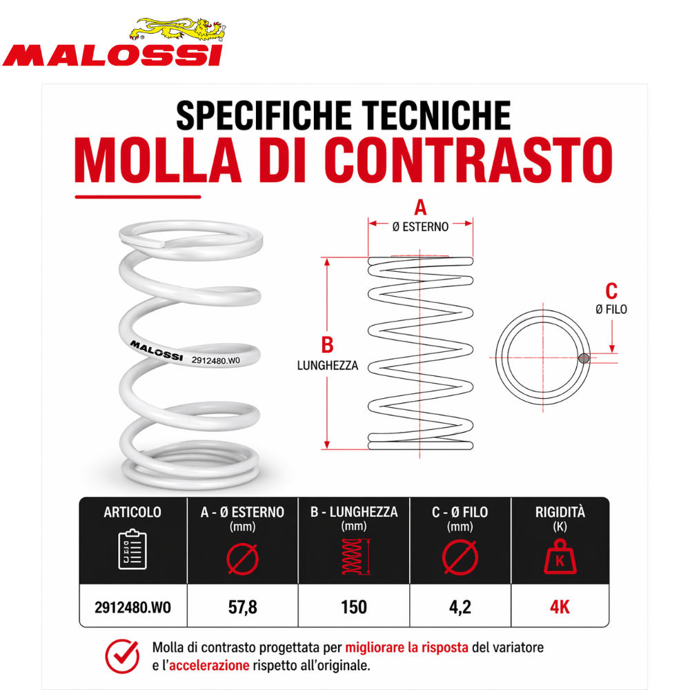 Molla di Contrasto Variatore 57,80x150 mm 1