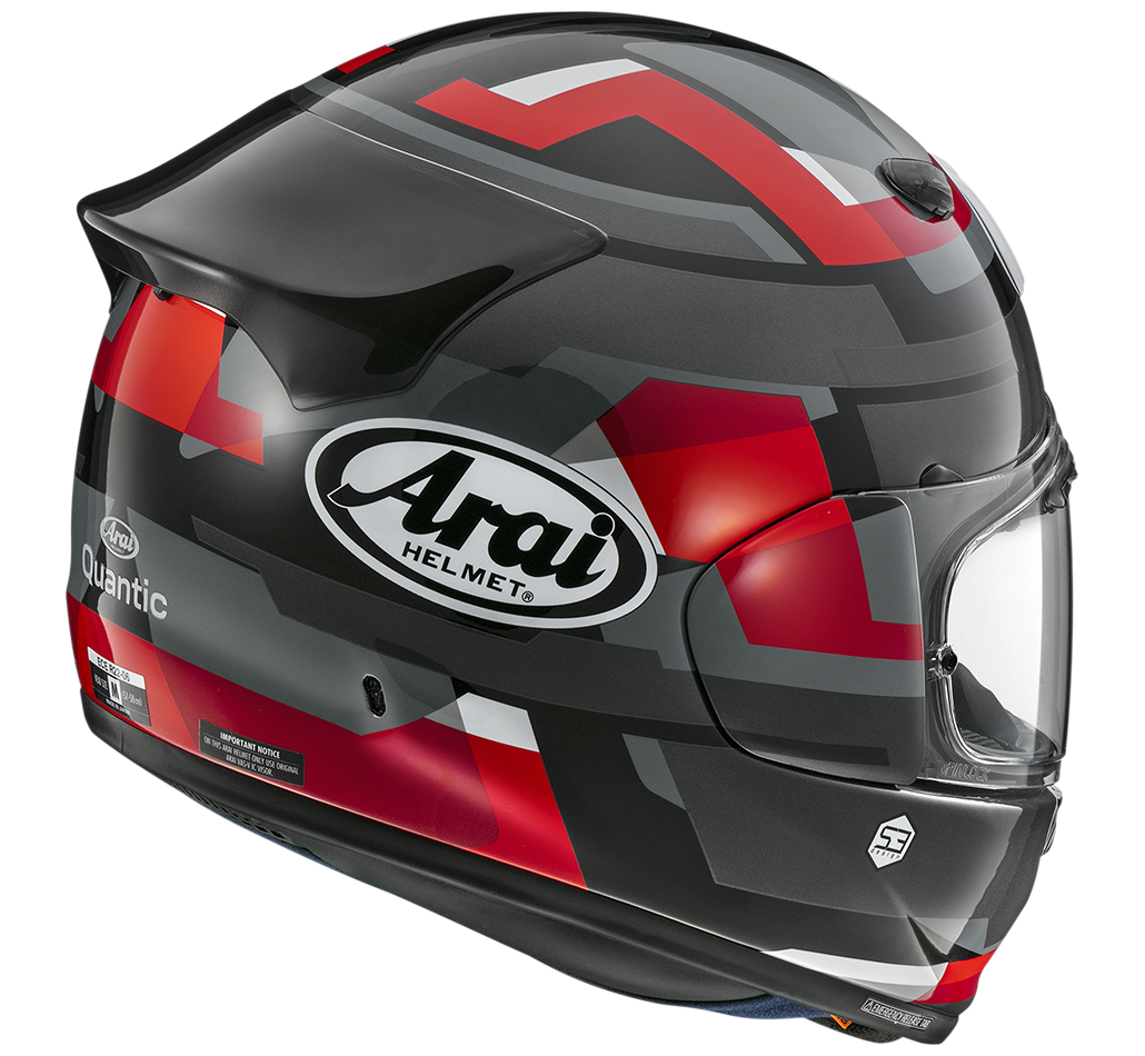 ARAI QUANTIC Abstract Red Nero Grigio Rosso Lucido