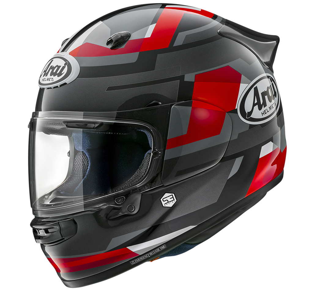 ARAI QUANTIC Abstract Red Nero Grigio Rosso Lucido