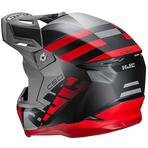 Casco Integrale Motocross HJC C50 MIRAGE MC1SF Nero Grigio Rosso Opaco