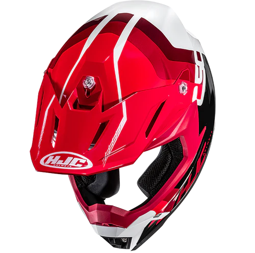 Casco Integrale Motocross HJC C50 PRIMAL MC1 Rosso Nero Argento Bianco Lucido