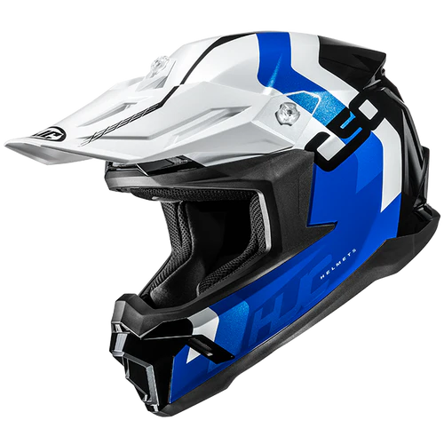 Casco Integrale Motocross HJC C50 PRIMAL MC2 Bianco Blu Nero Lucido