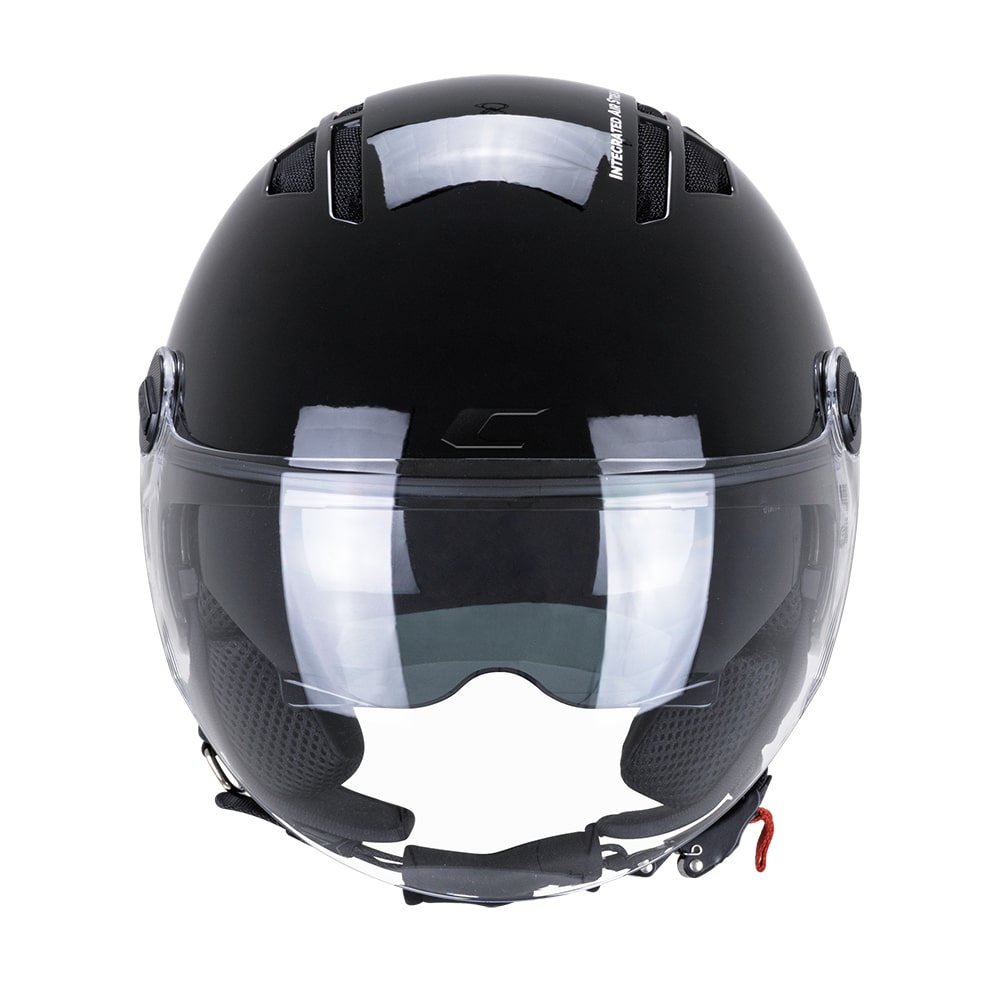 Casco Jet CGM AIR Mono Nero Lucido Visiera E Parasole ECE 22-06