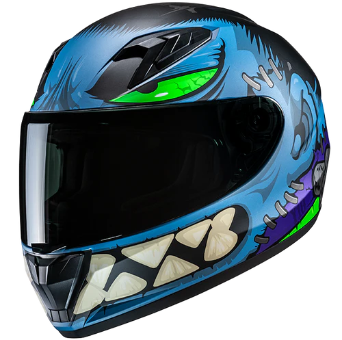 Casco Moto Bimbo Integrale Y10 FRANK MC2SF Blu Nero Verde Viola Opaco