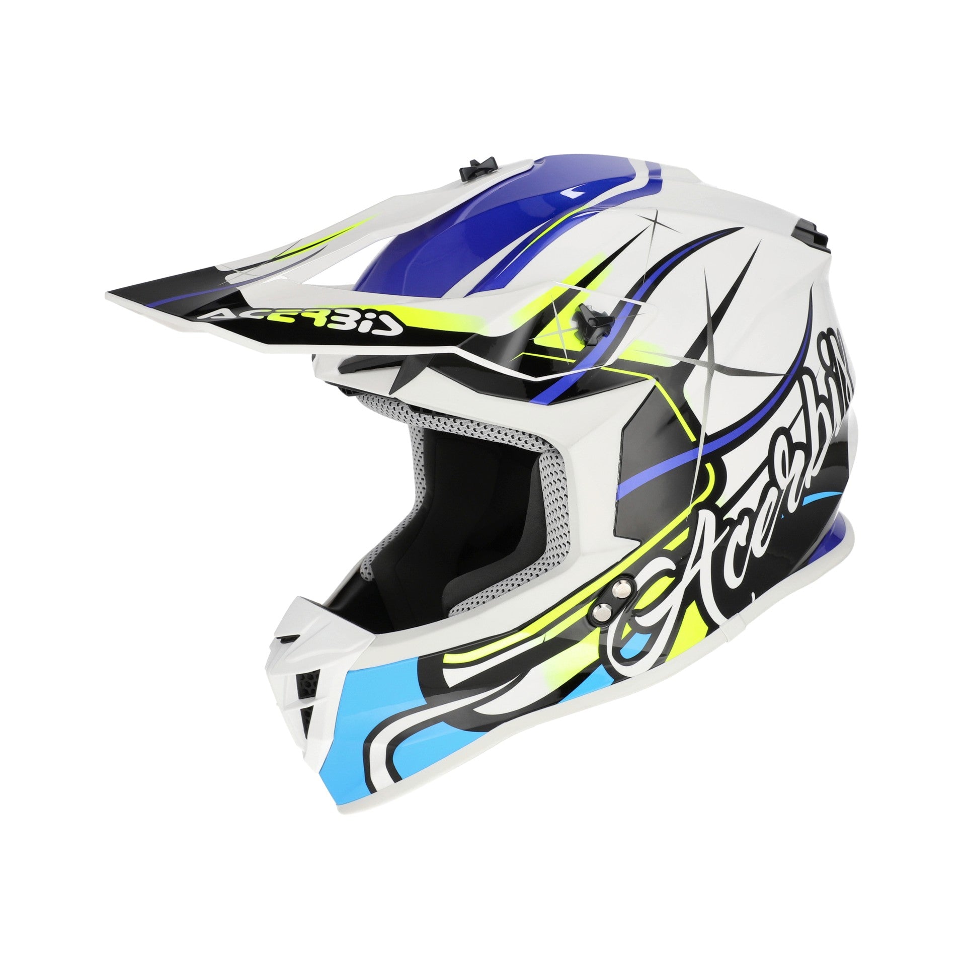 Casco Moto Cross ACERBIS LINEAR 2206 Bianco Blu