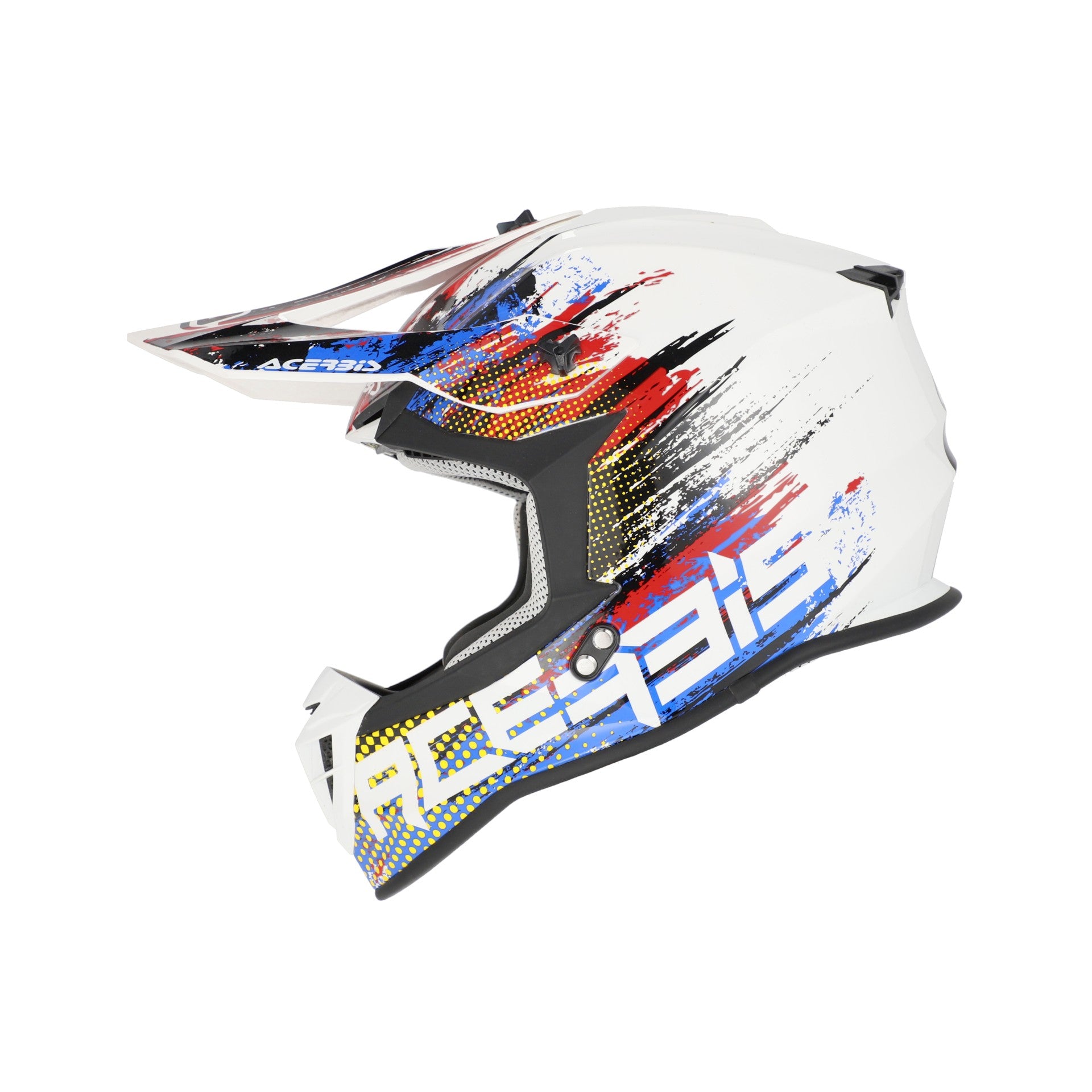 Casco Moto Cross ACERBIS LINEAR 2206 Bianco Blu Rosso