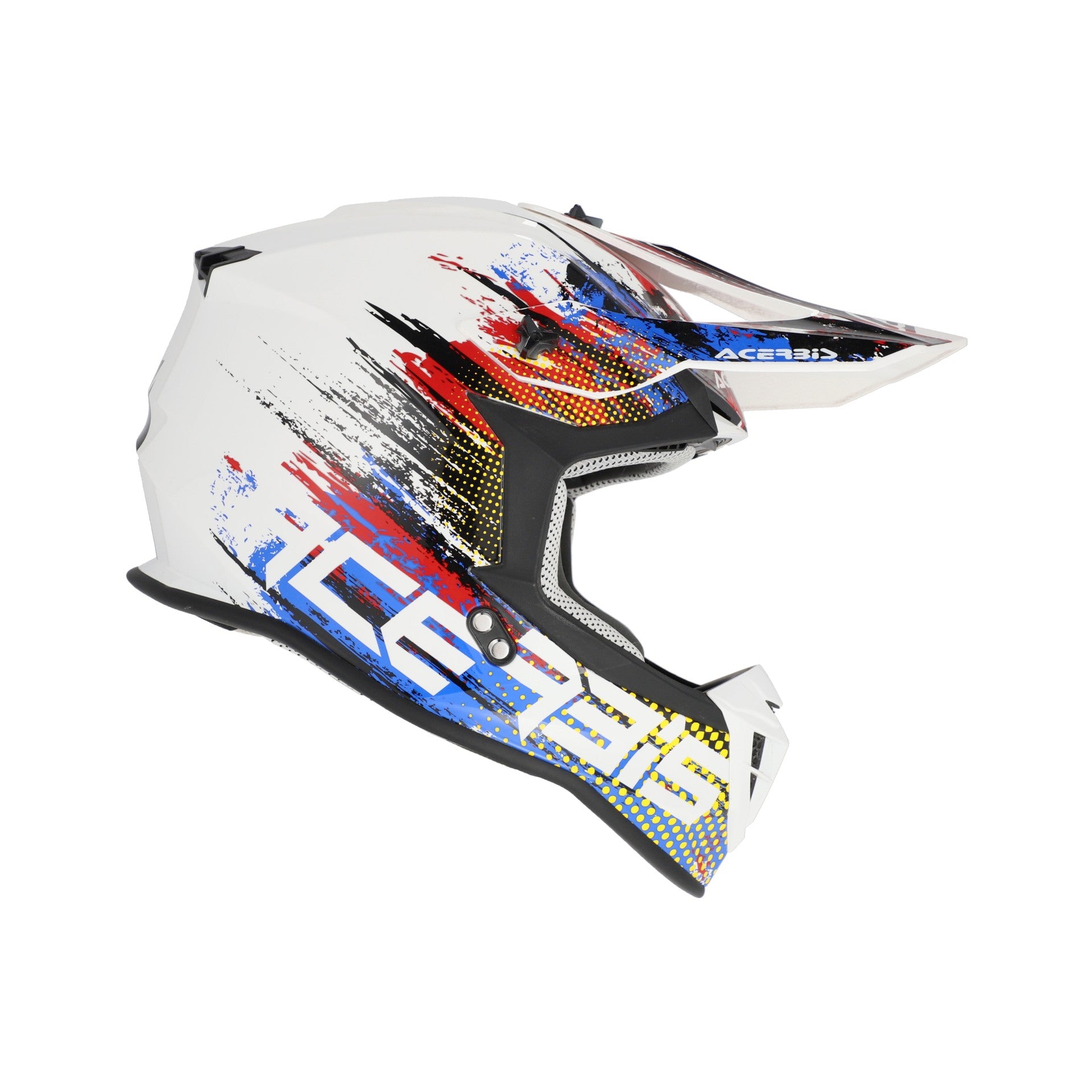 Casco Moto Cross ACERBIS LINEAR 2206 Bianco Blu Rosso