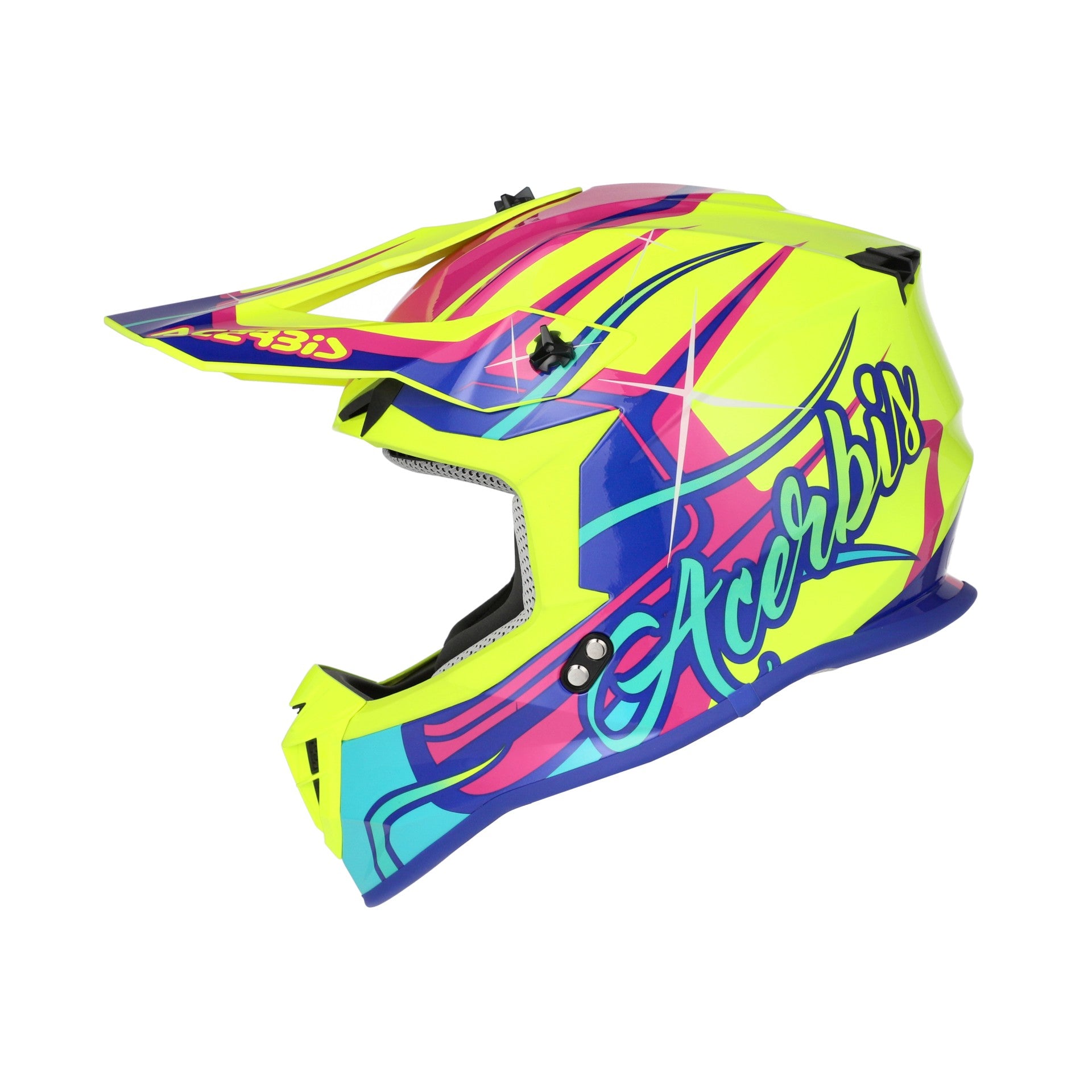 Casco Moto Cross ACERBIS LINEAR 2206 Giallo Viola