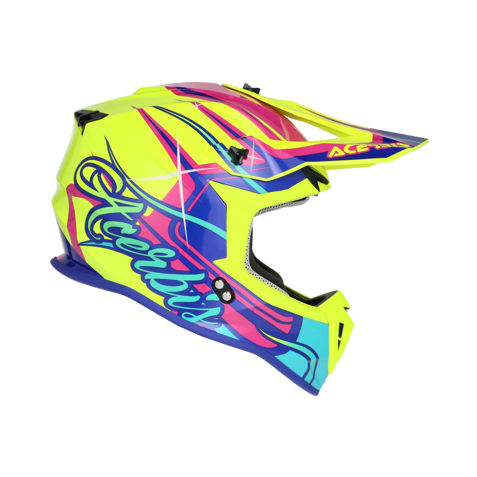 Casco Moto Cross ACERBIS LINEAR 2206 Giallo Viola