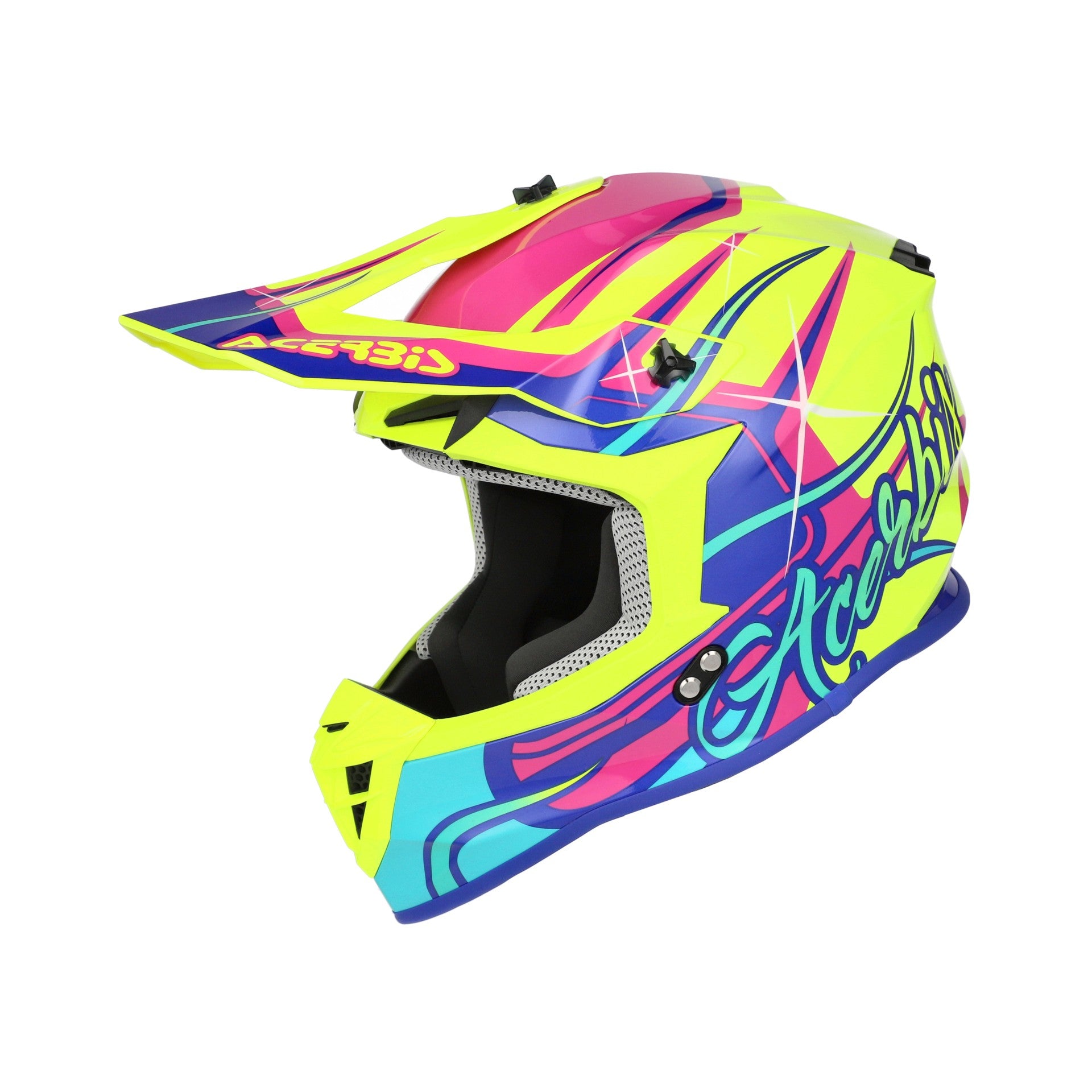 Casco Moto Cross ACERBIS LINEAR 2206 Giallo Viola