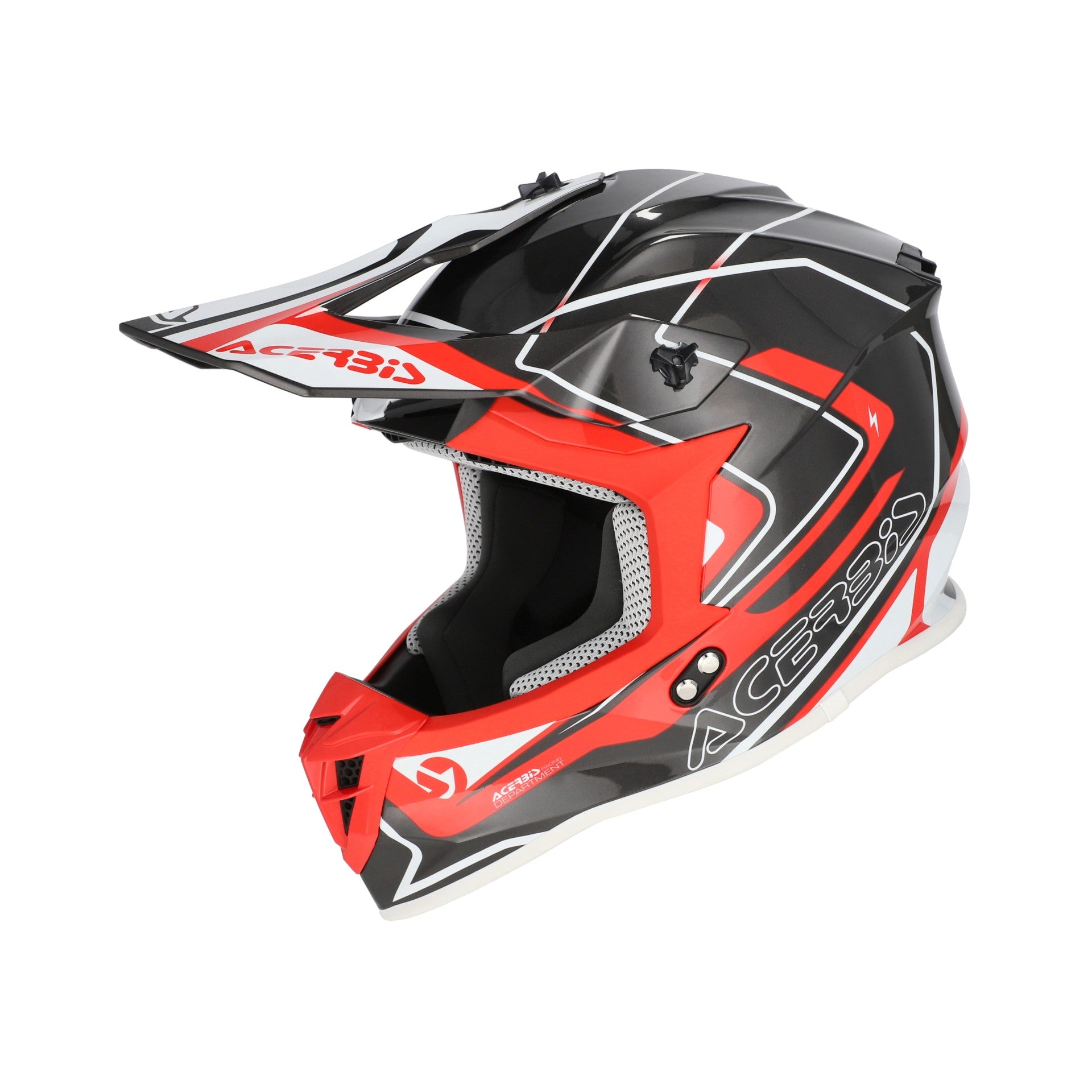 Casco Moto Cross ACERBIS LINEAR 2206 Grigio Rosso