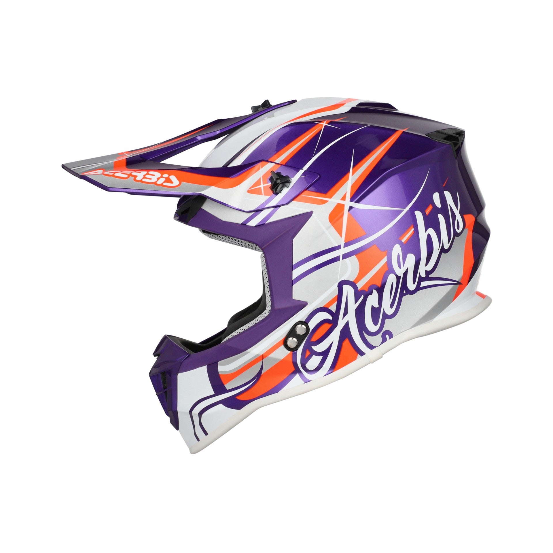Casco Moto Cross ACERBIS LINEAR 2206 Viola Bianco