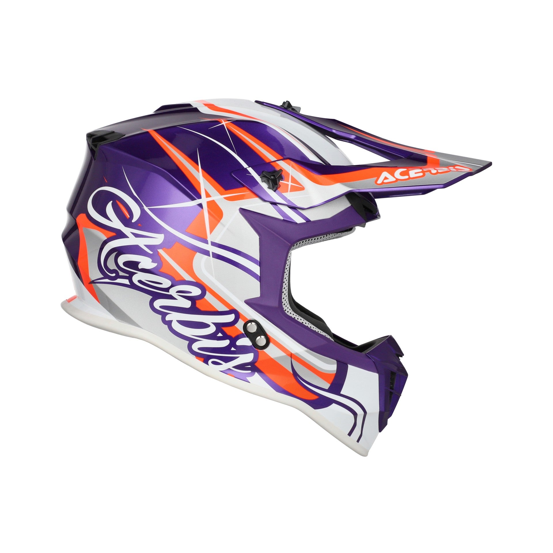 Casco Moto Cross ACERBIS LINEAR 2206 Viola Bianco