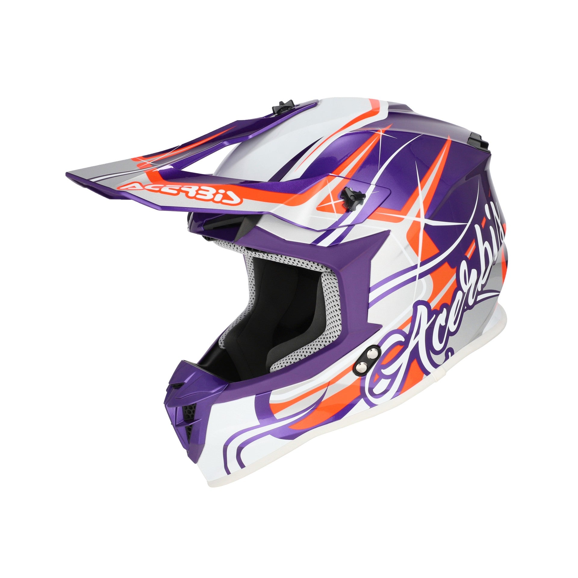 Casco Moto Cross ACERBIS LINEAR 2206 Viola Bianco