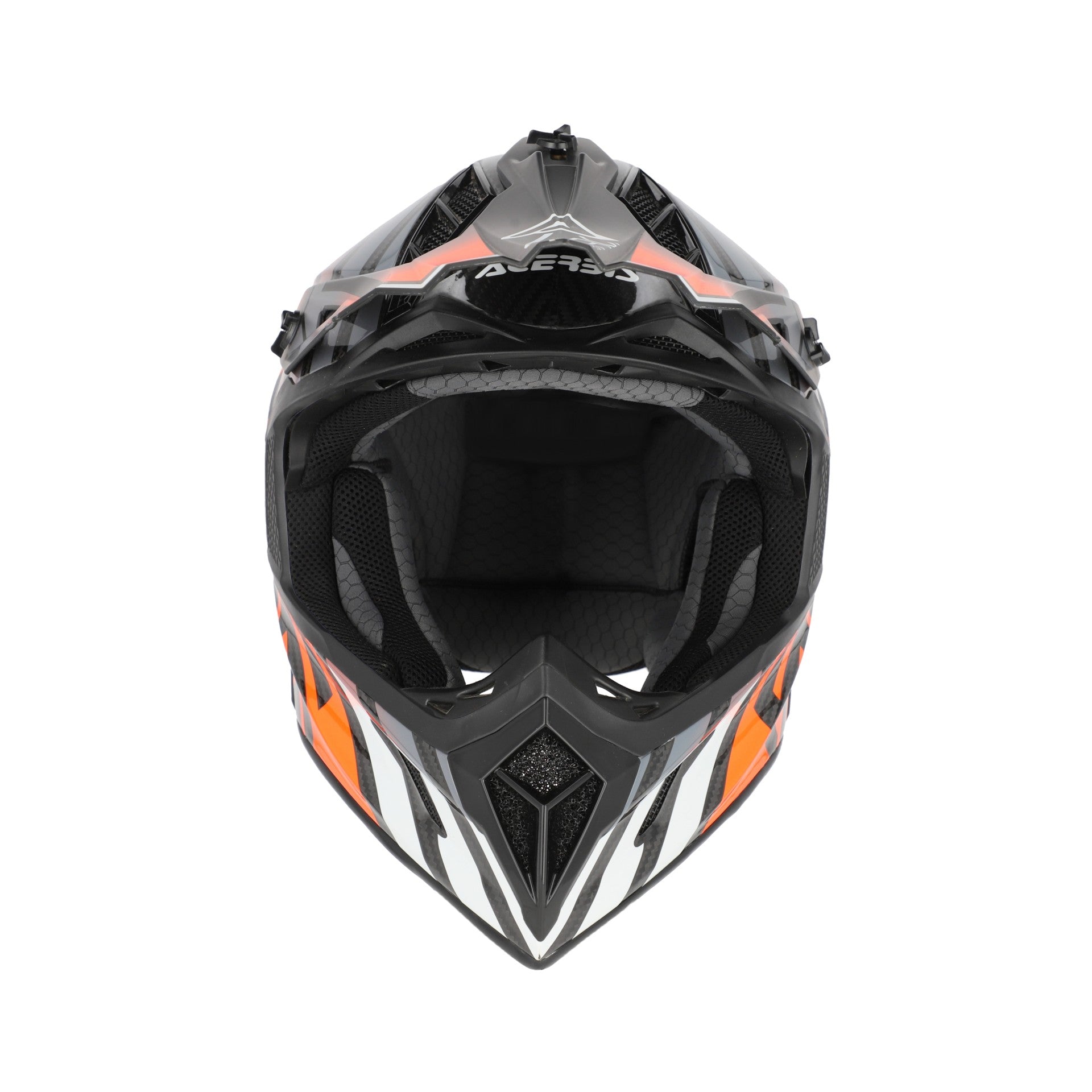 Casco Moto Cross ACERBIS STEEL CARBON 2206 Nero Arancio Fluo