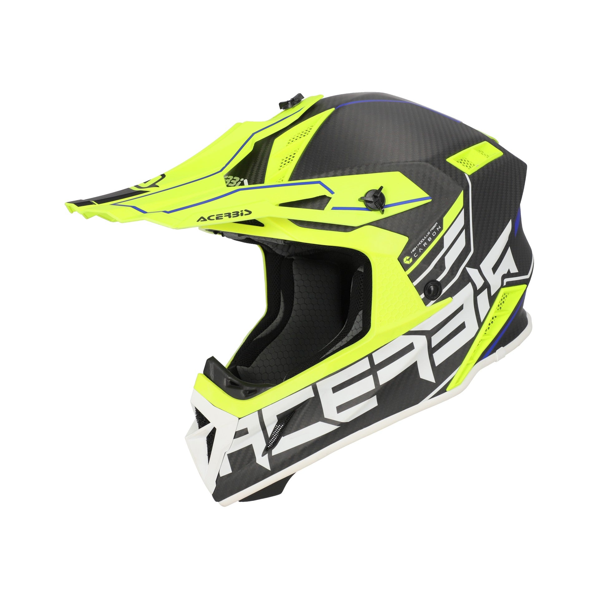 Casco Moto Cross ACERBIS STEEL CARBON 2206 Nero Giallo Fluo