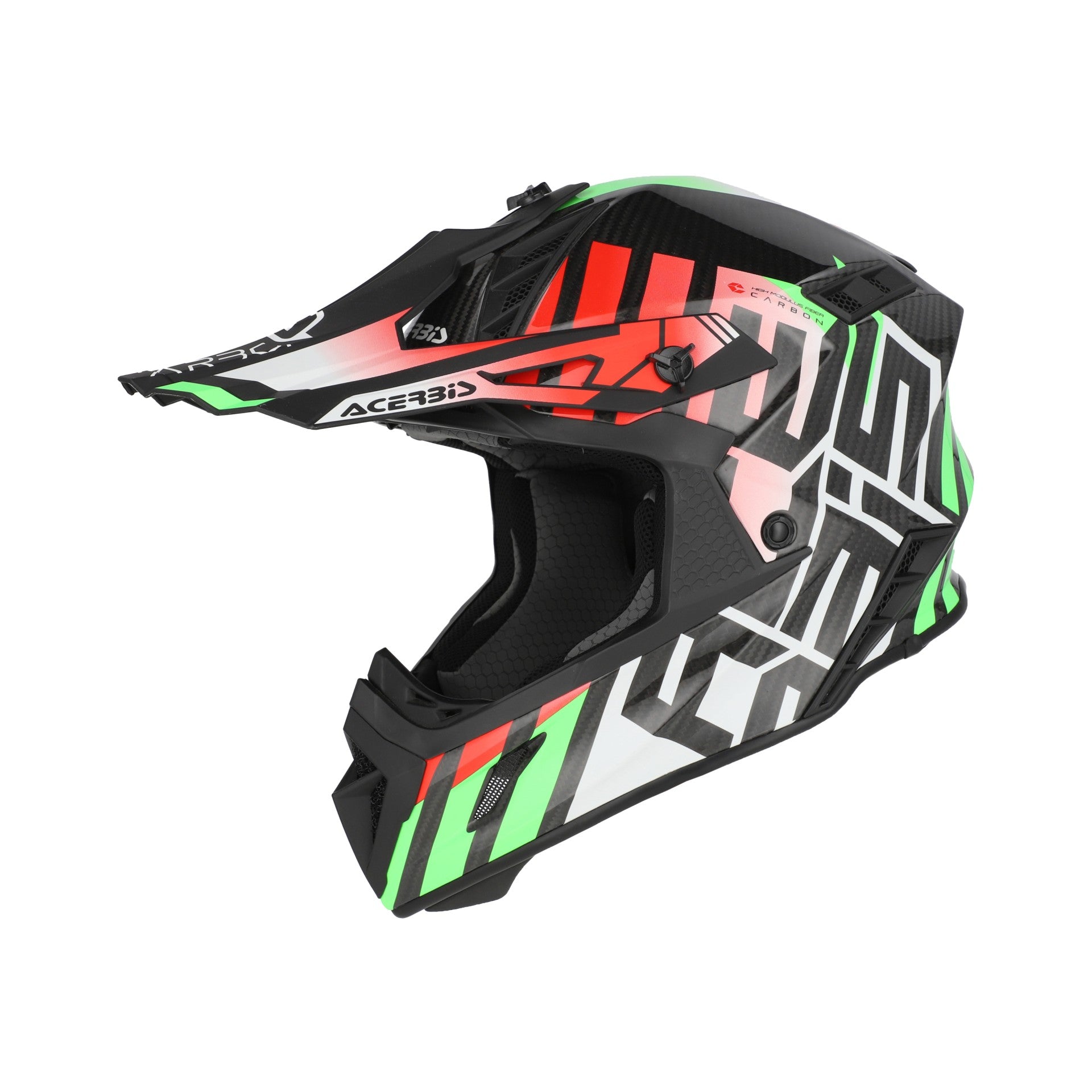 Casco Moto Cross ACERBIS STEEL CARBON 2206 Verde Rosso