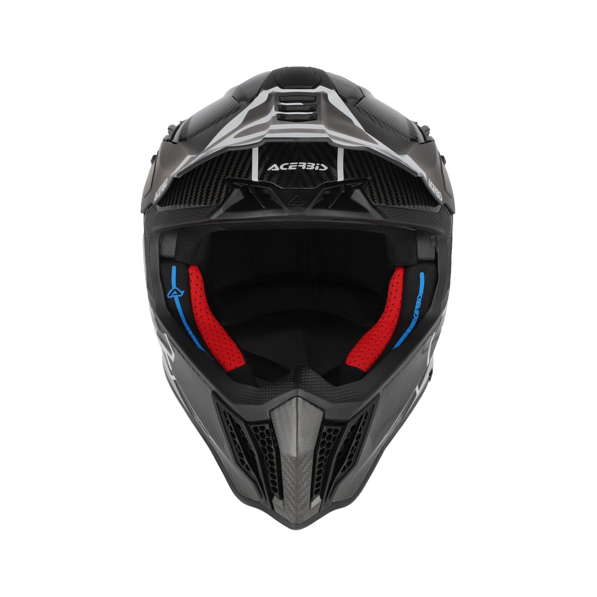 Casco Moto Cross Integrale ACERBIS AIRSTRIKE-C Carbon Nero Bianco