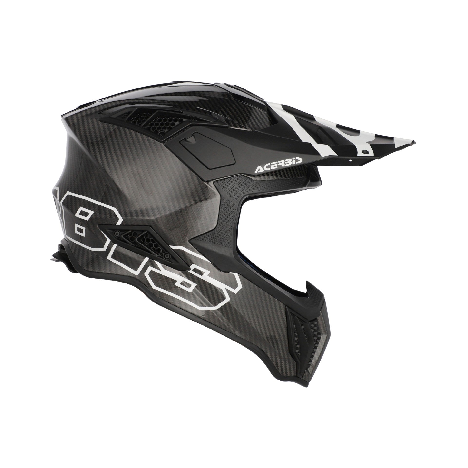 Casco Moto Cross Integrale ACERBIS AIRSTRIKE-C Carbon Nero Bianco