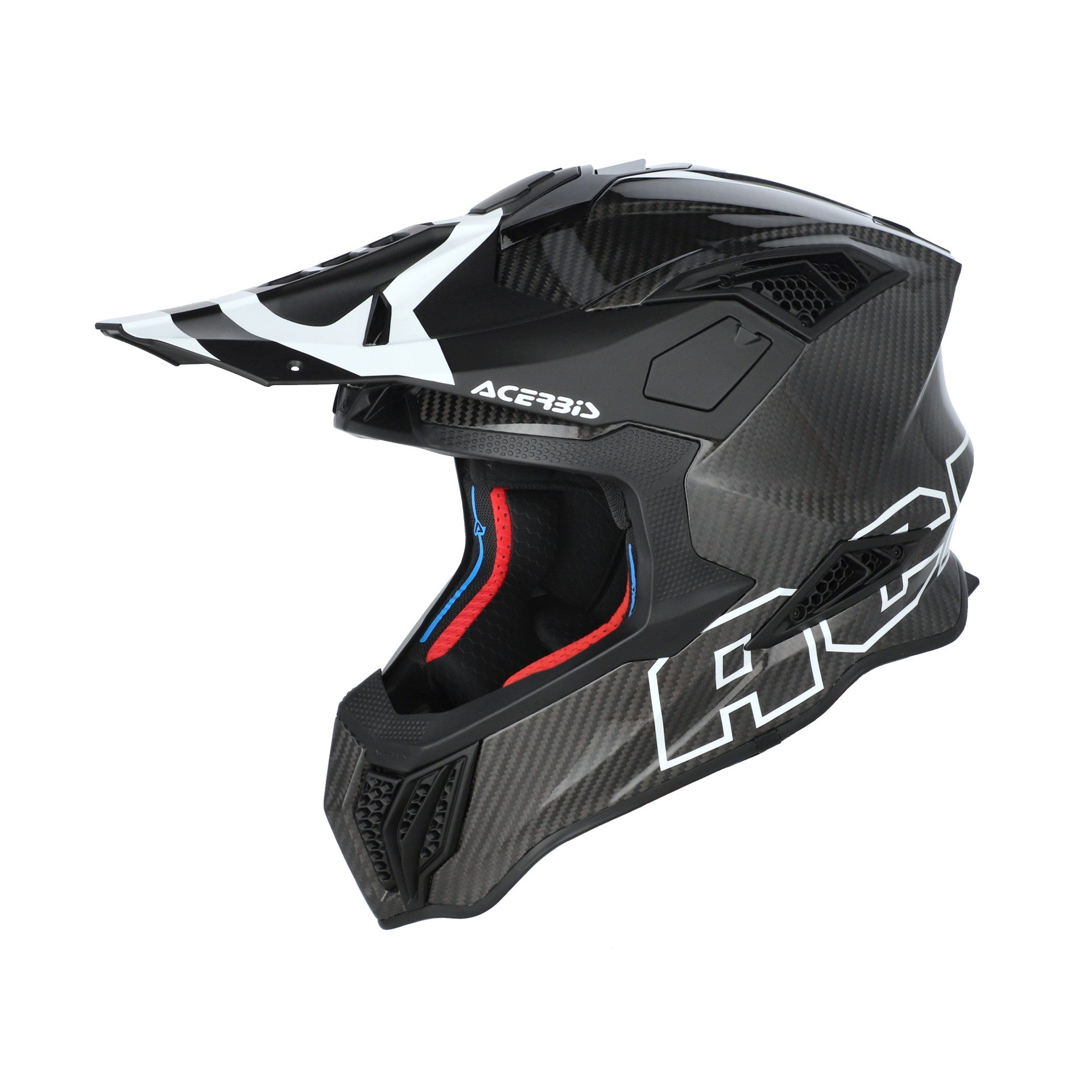 Casco Moto Cross Integrale ACERBIS AIRSTRIKE-C Carbon Nero Bianco