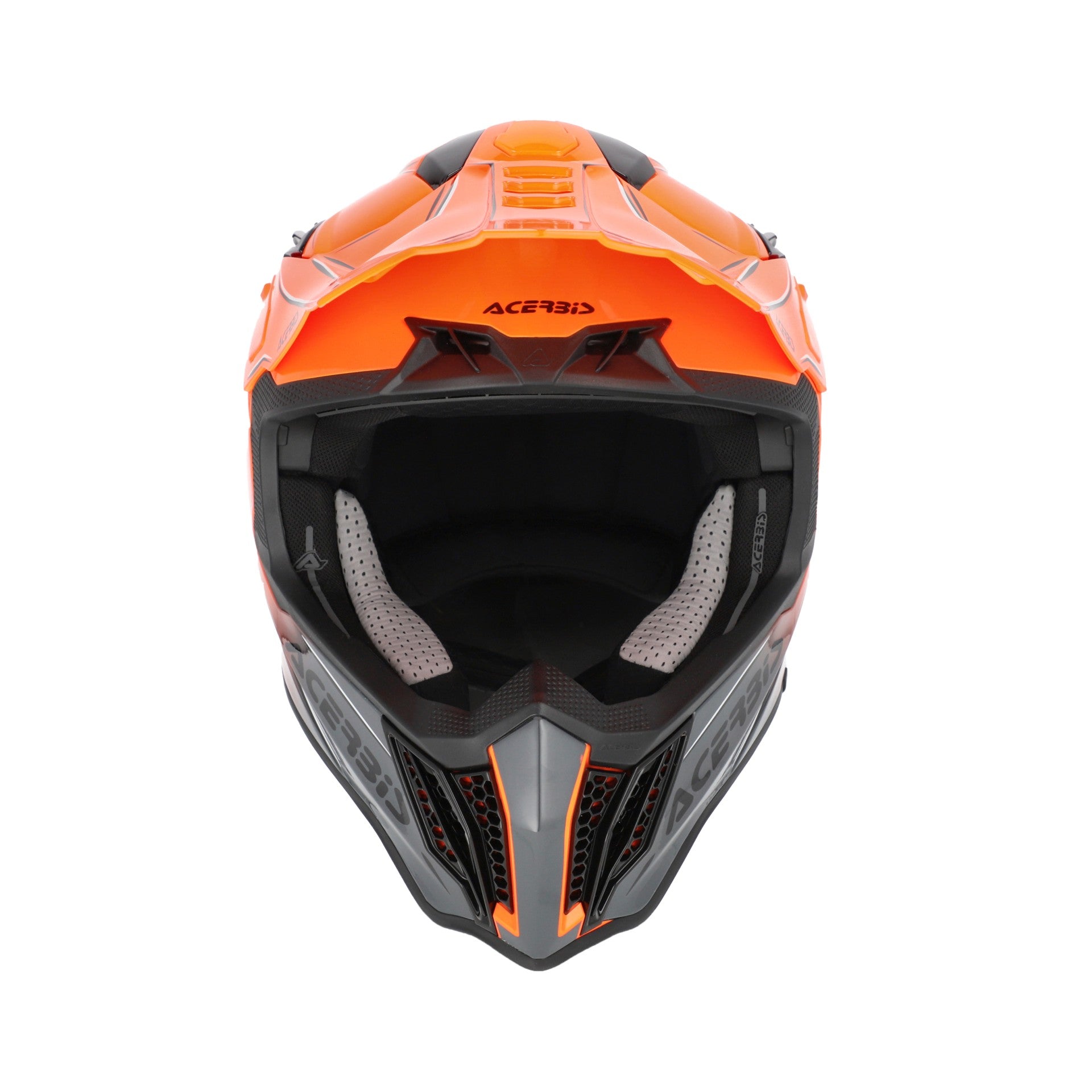 Casco Moto Cross Integrale ACERBIS AIRSTRIKE-X Arancio Grigio