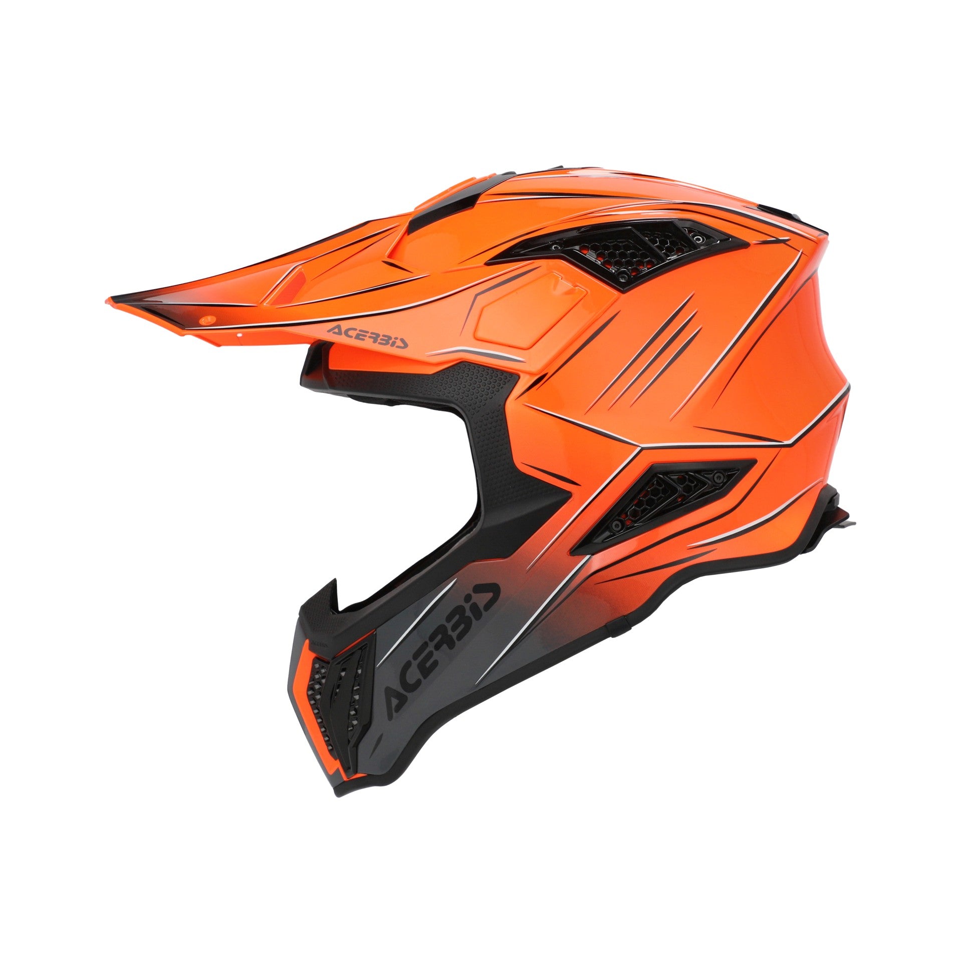 Casco Moto Cross Integrale ACERBIS AIRSTRIKE-X Arancio Grigio