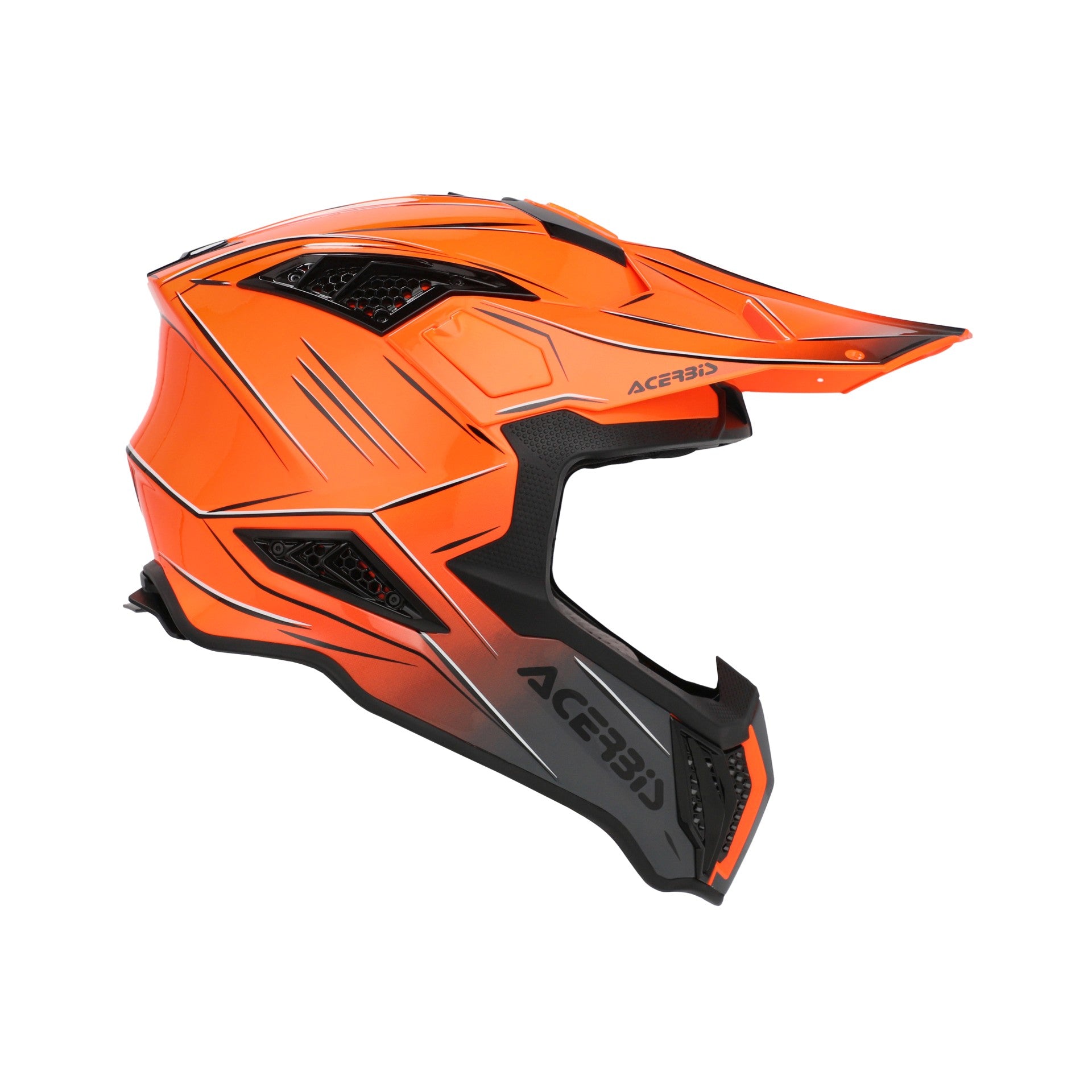 Casco Moto Cross Integrale ACERBIS AIRSTRIKE-X Arancio Grigio