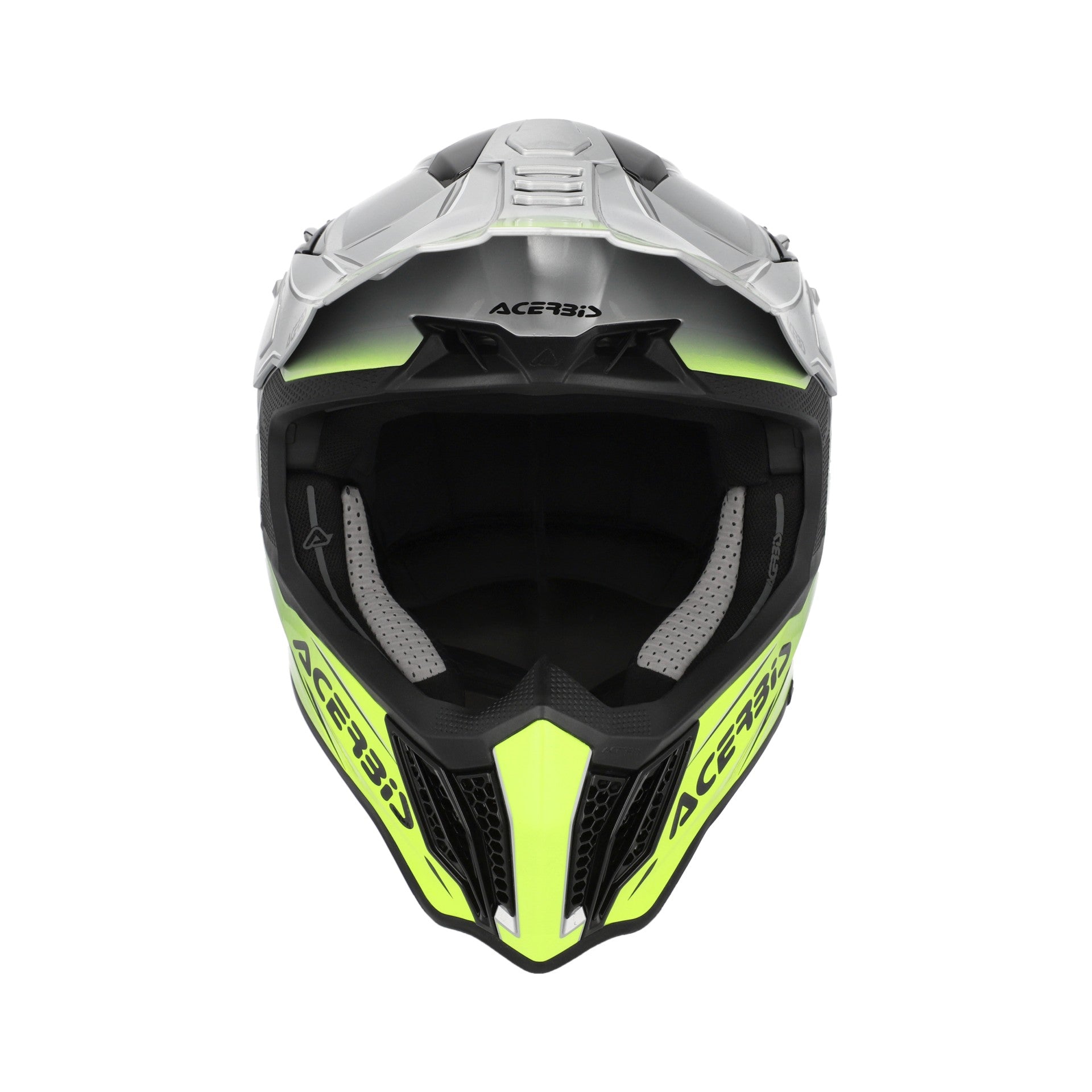 Casco Moto Cross Integrale ACERBIS AIRSTRIKE-X Grigio Giallo