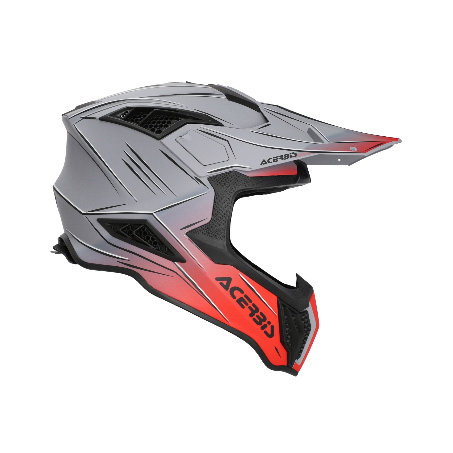 Casco Moto Cross Integrale ACERBIS AIRSTRIKE-X Grigio Rosso