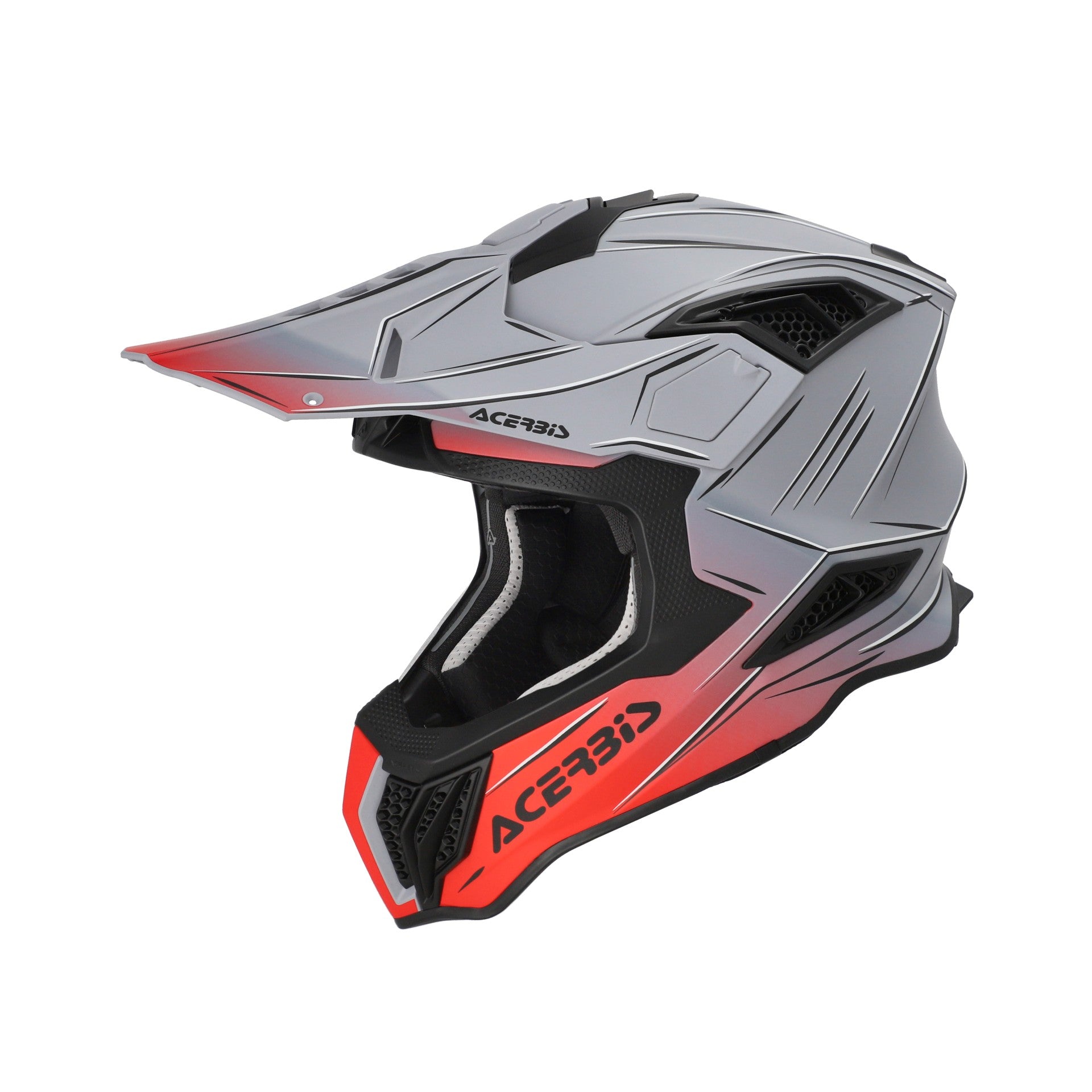 Casco Moto Cross Integrale ACERBIS AIRSTRIKE-X Grigio Rosso