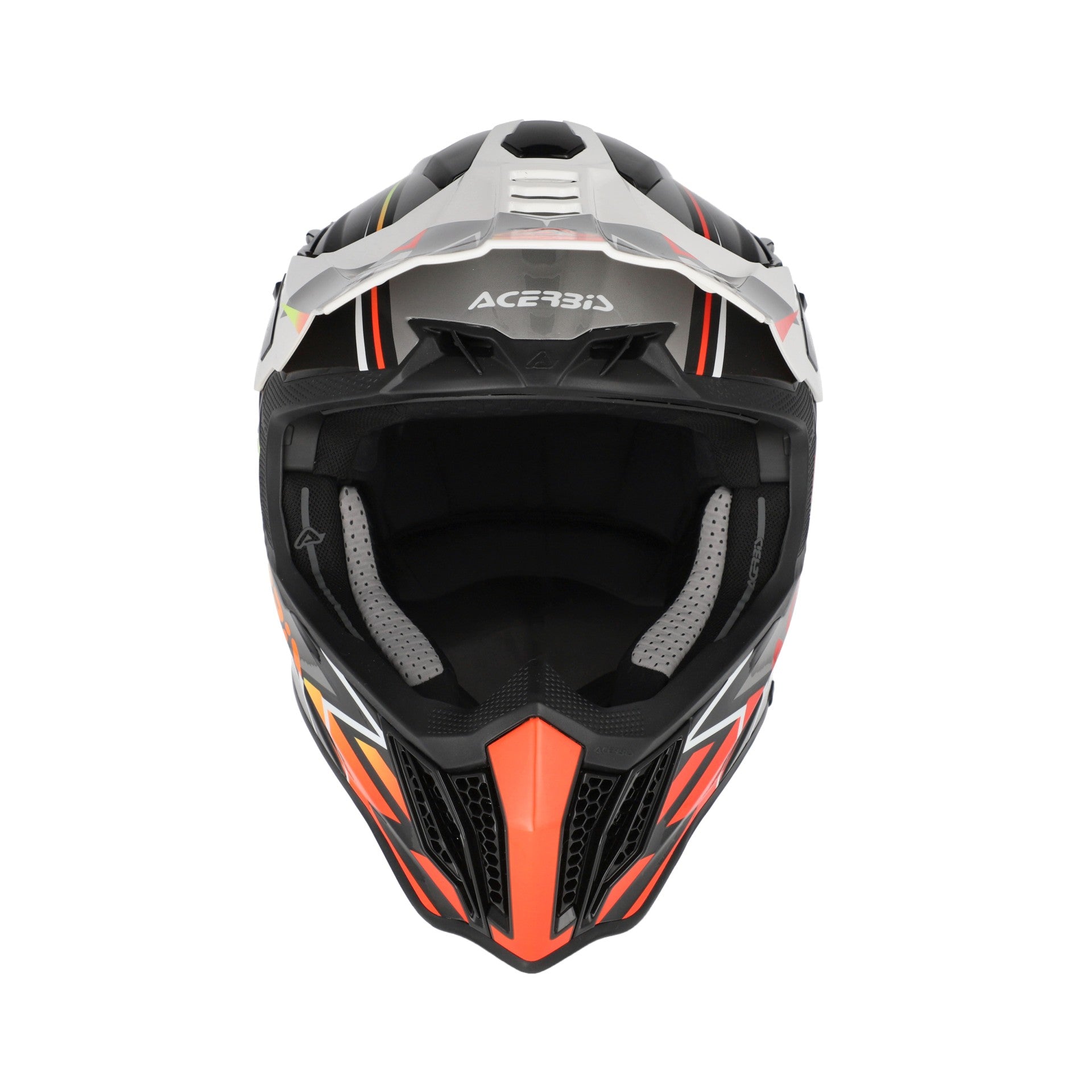 Casco Moto Cross Integrale ACERBIS AIRSTRIKE-X Nero Arancio Fluo