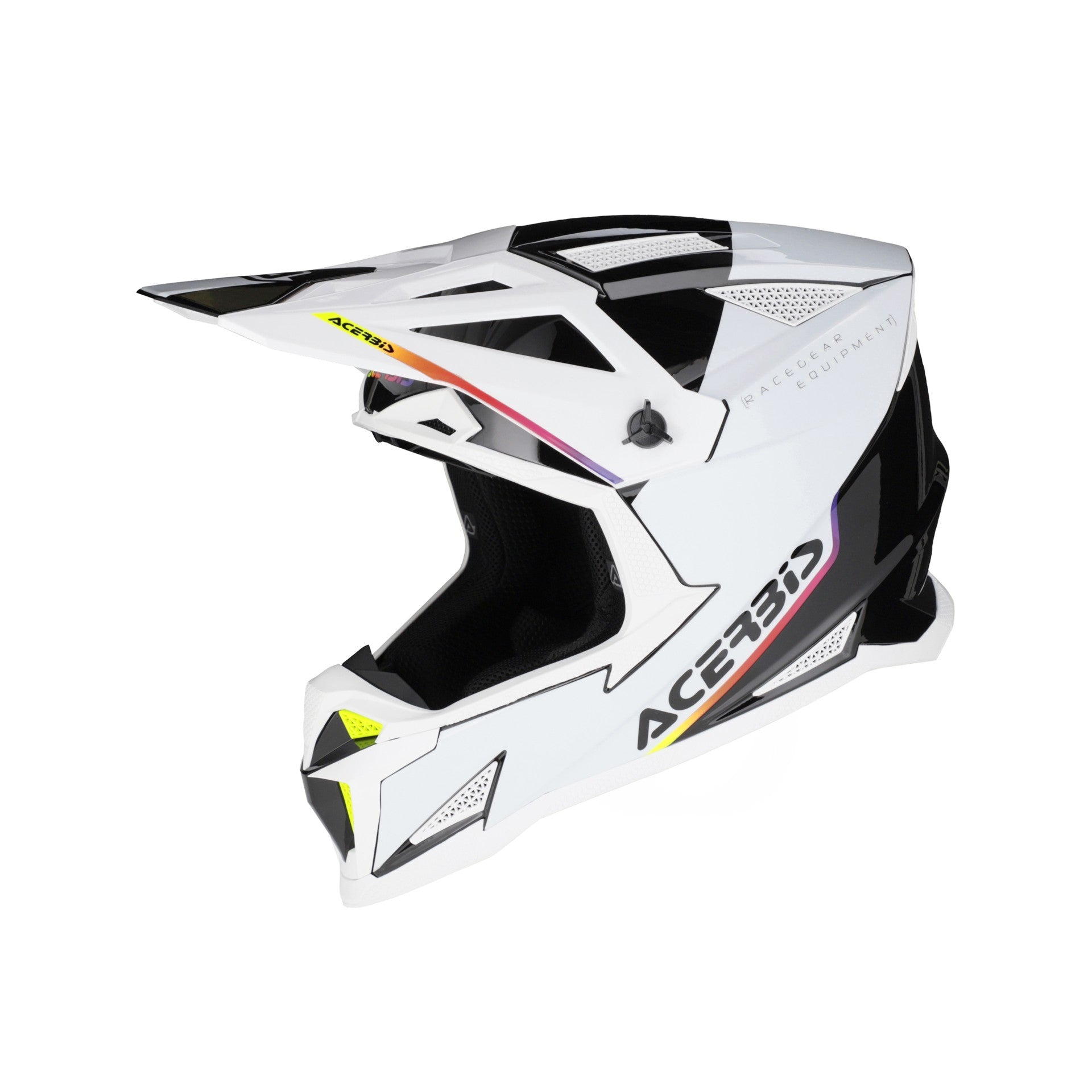 Casco Moto Cross Integrale ACERBIS T711 Bianco Nero