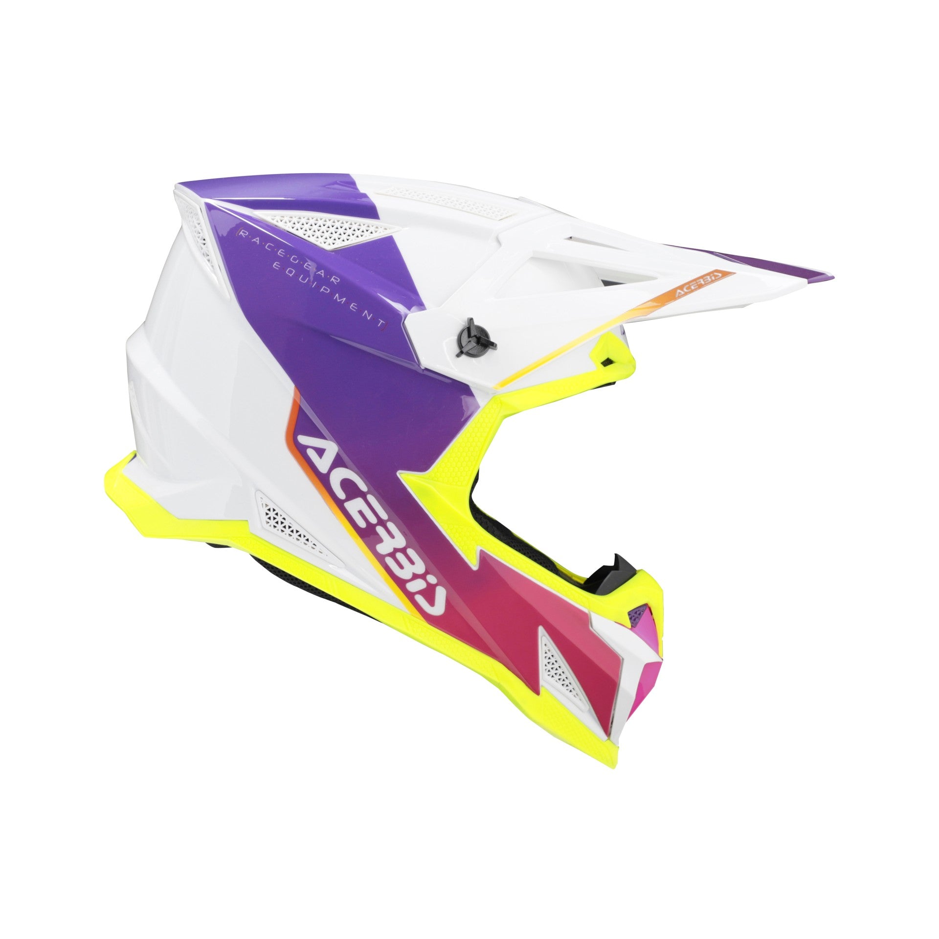 Casco Moto Cross Integrale ACERBIS T711 Bianco Viola