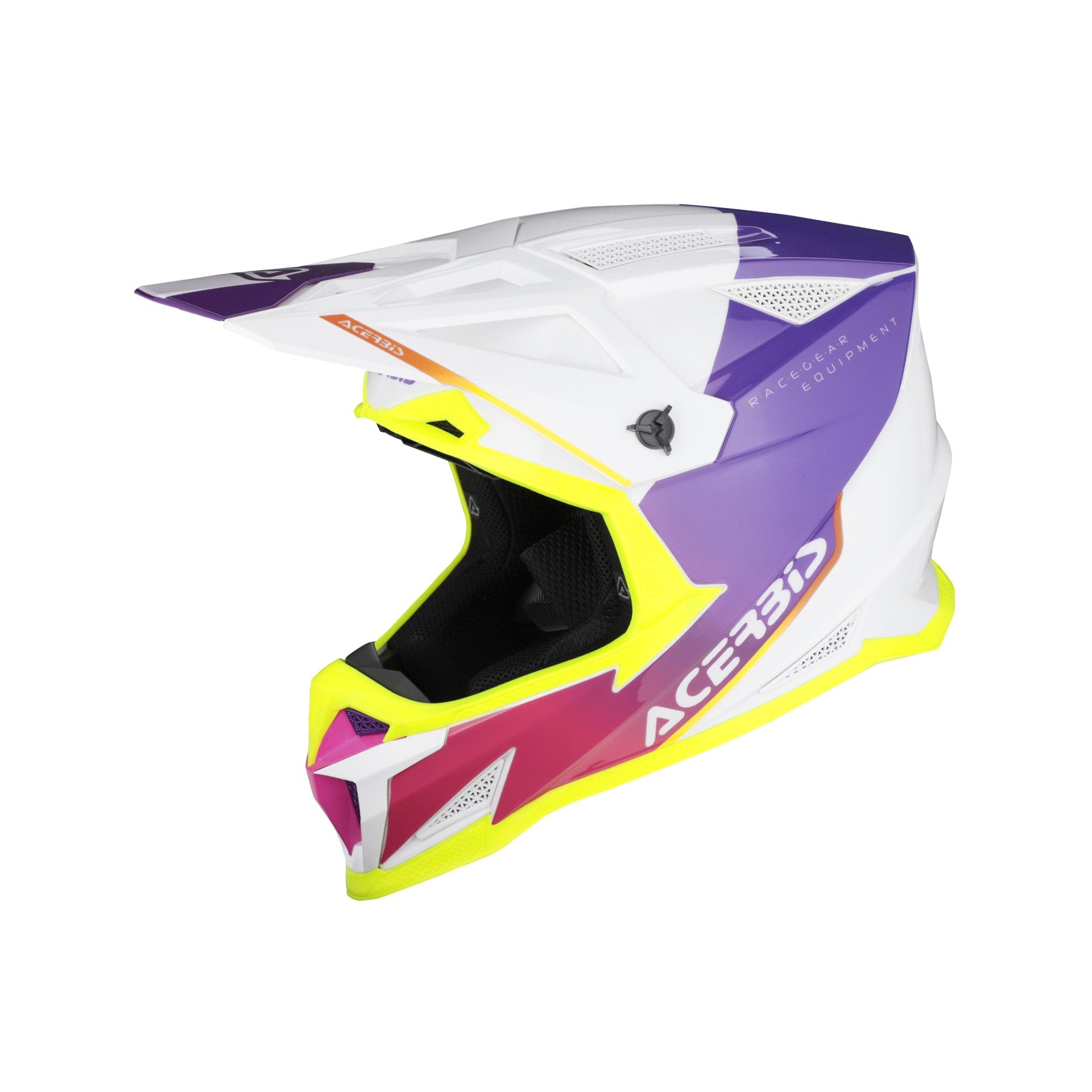 Casco Moto Cross Integrale ACERBIS T711 Bianco Viola