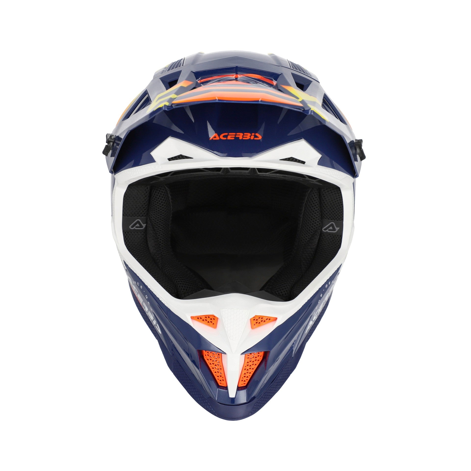 Casco Moto Cross Integrale ACERBIS T711 Blu Arancio