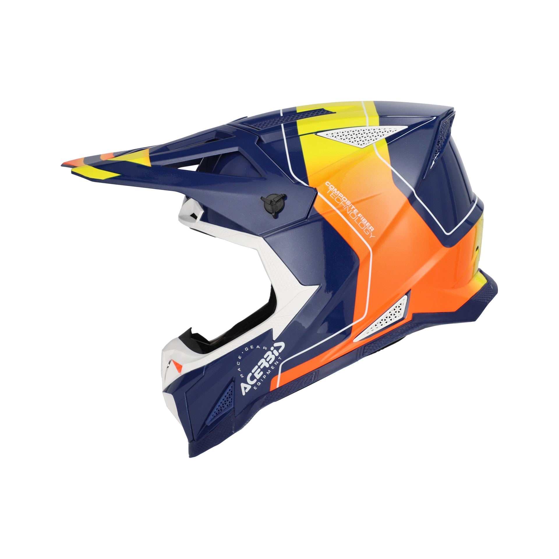 Casco Moto Cross Integrale ACERBIS T711 Blu Arancio