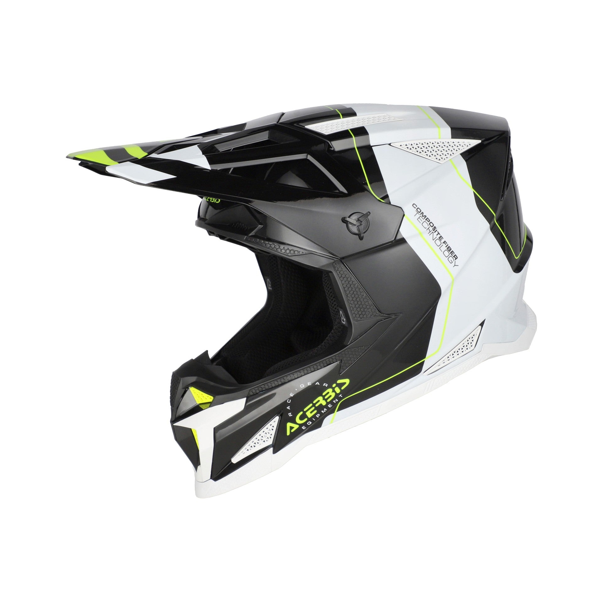 Casco Moto Cross Integrale ACERBIS T711 Nero Bianco