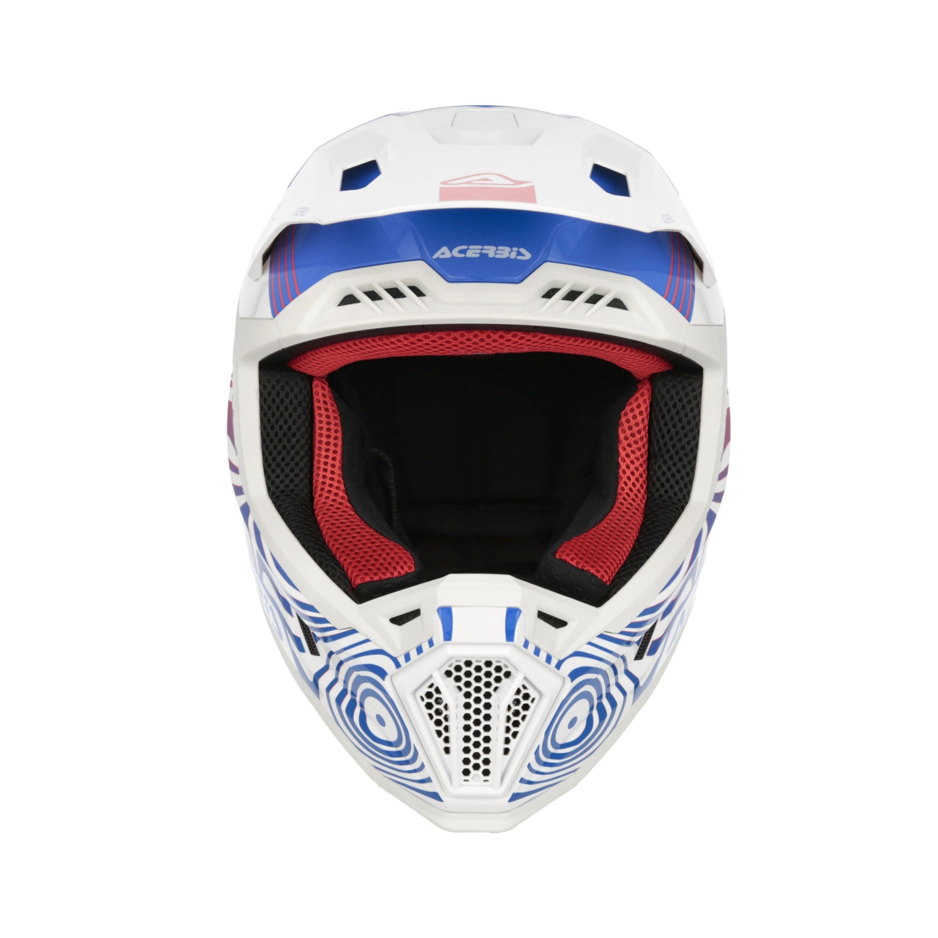 Casco Moto Cross Integrale ACERBIS WHOOPS Bianco Blu Rosso