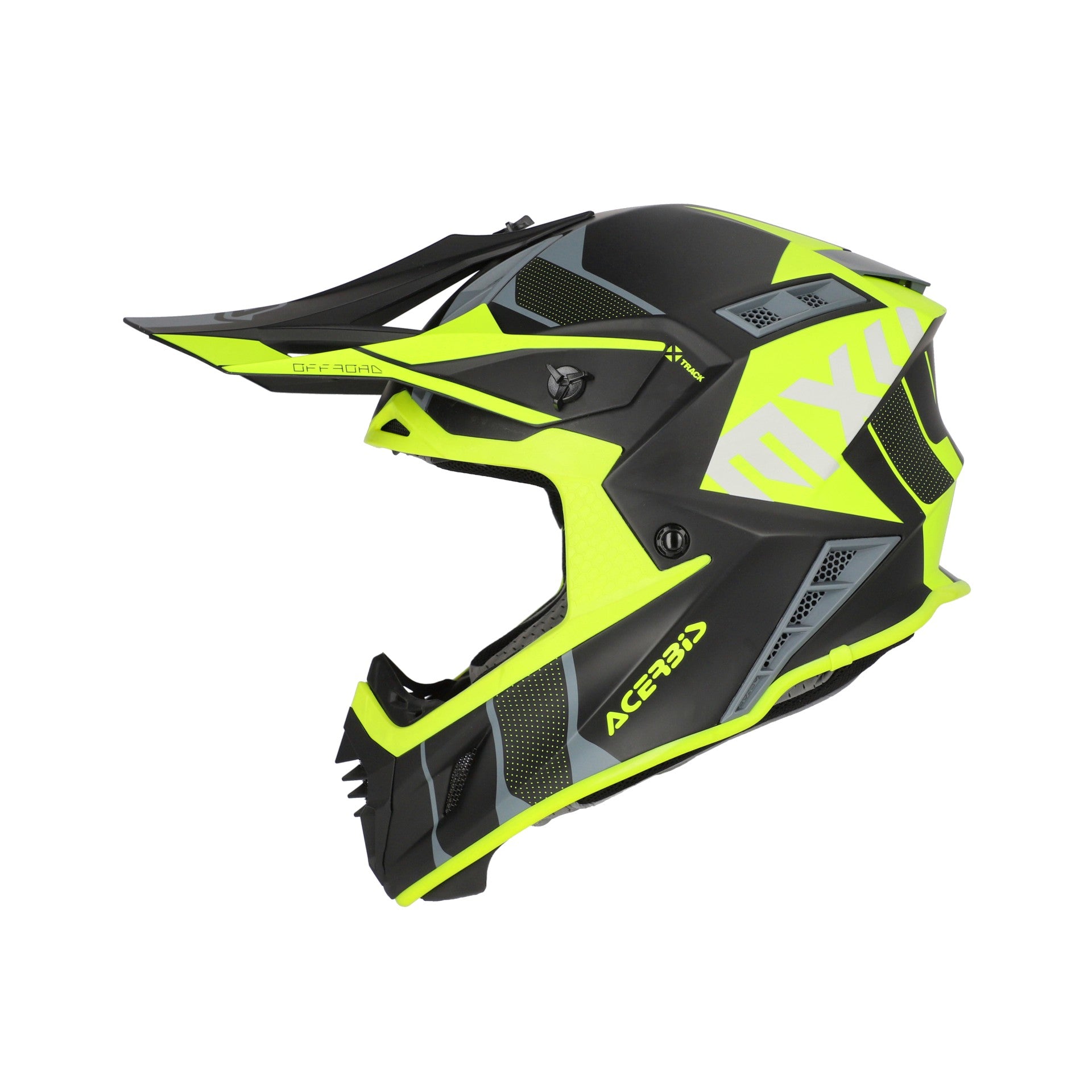 Casco Moto Cross Integrale ACERBIS X-TRACK 2206 Nero Giallo Fluo