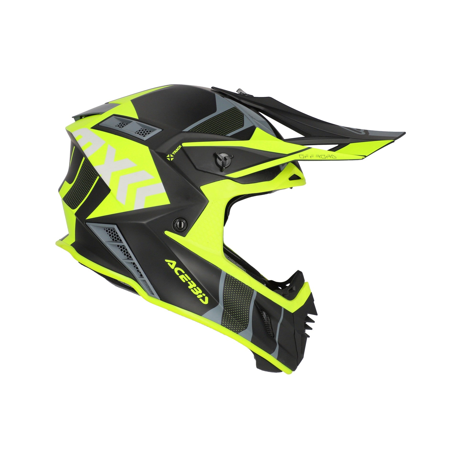 Casco Moto Cross Integrale ACERBIS X-TRACK 2206 Nero Giallo Fluo