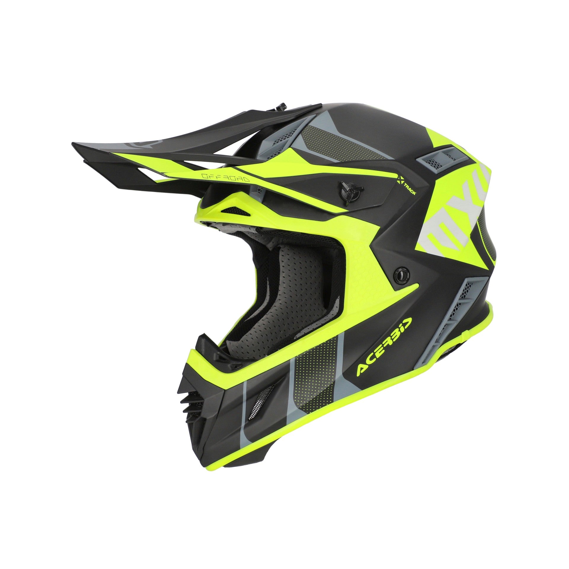 Casco Moto Cross Integrale ACERBIS X-TRACK 2206 Nero Giallo Fluo