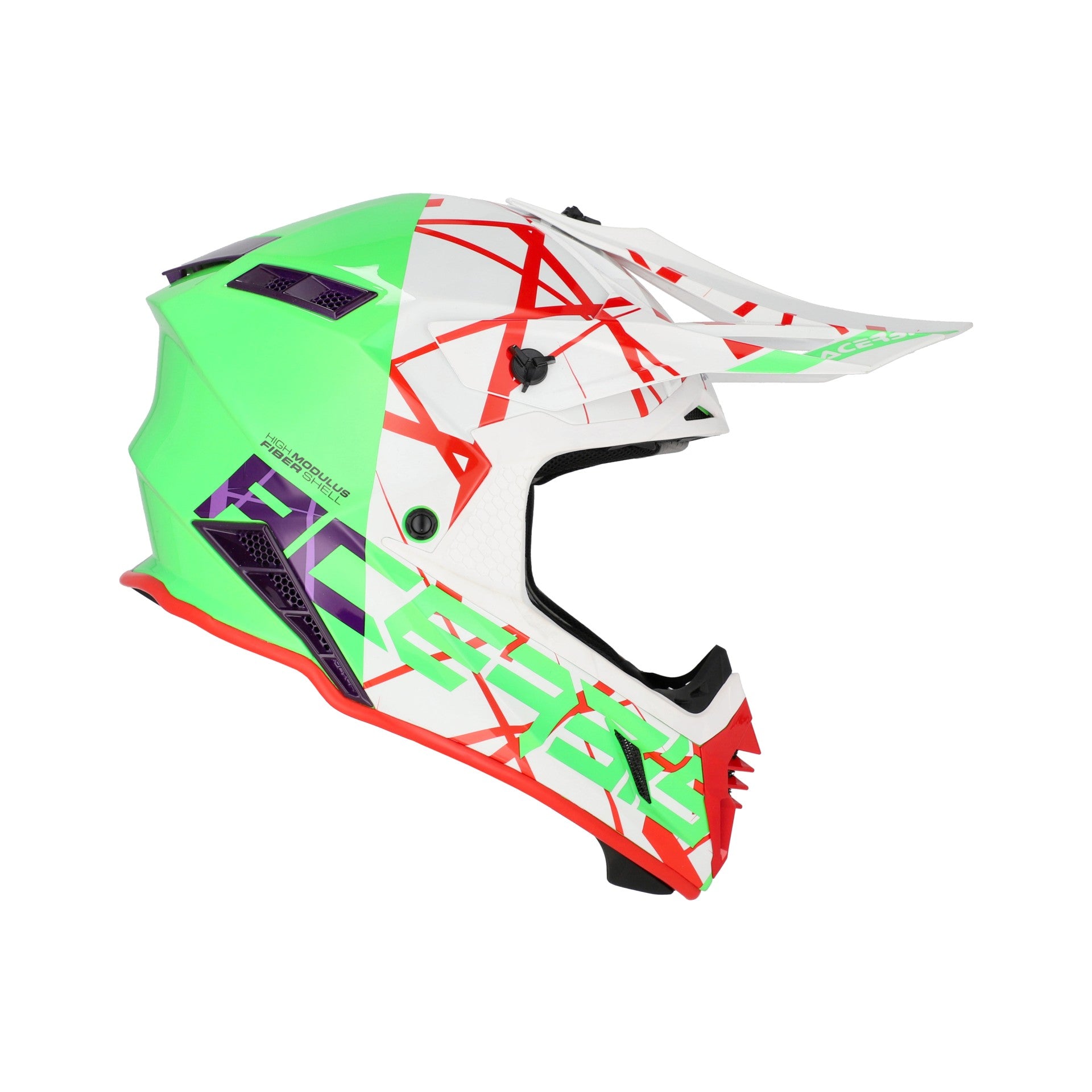 Casco Moto Cross Integrale ACERBIS X-TRACK 2206 Verde Bianco