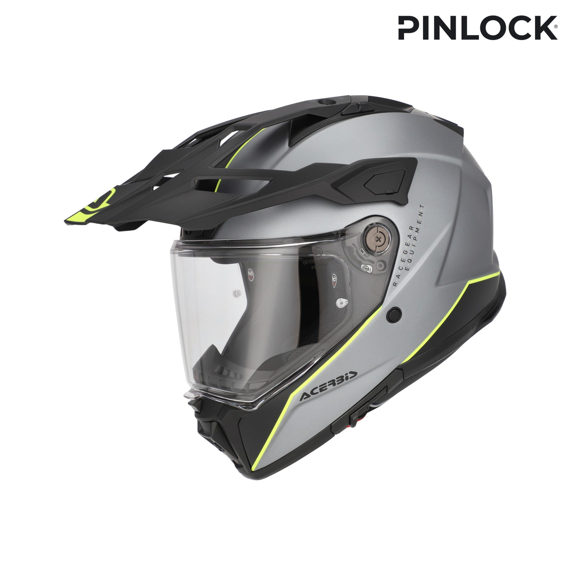 Casco Moto Integrale Adventure ACERBIS ATTACK Grigio Giallo