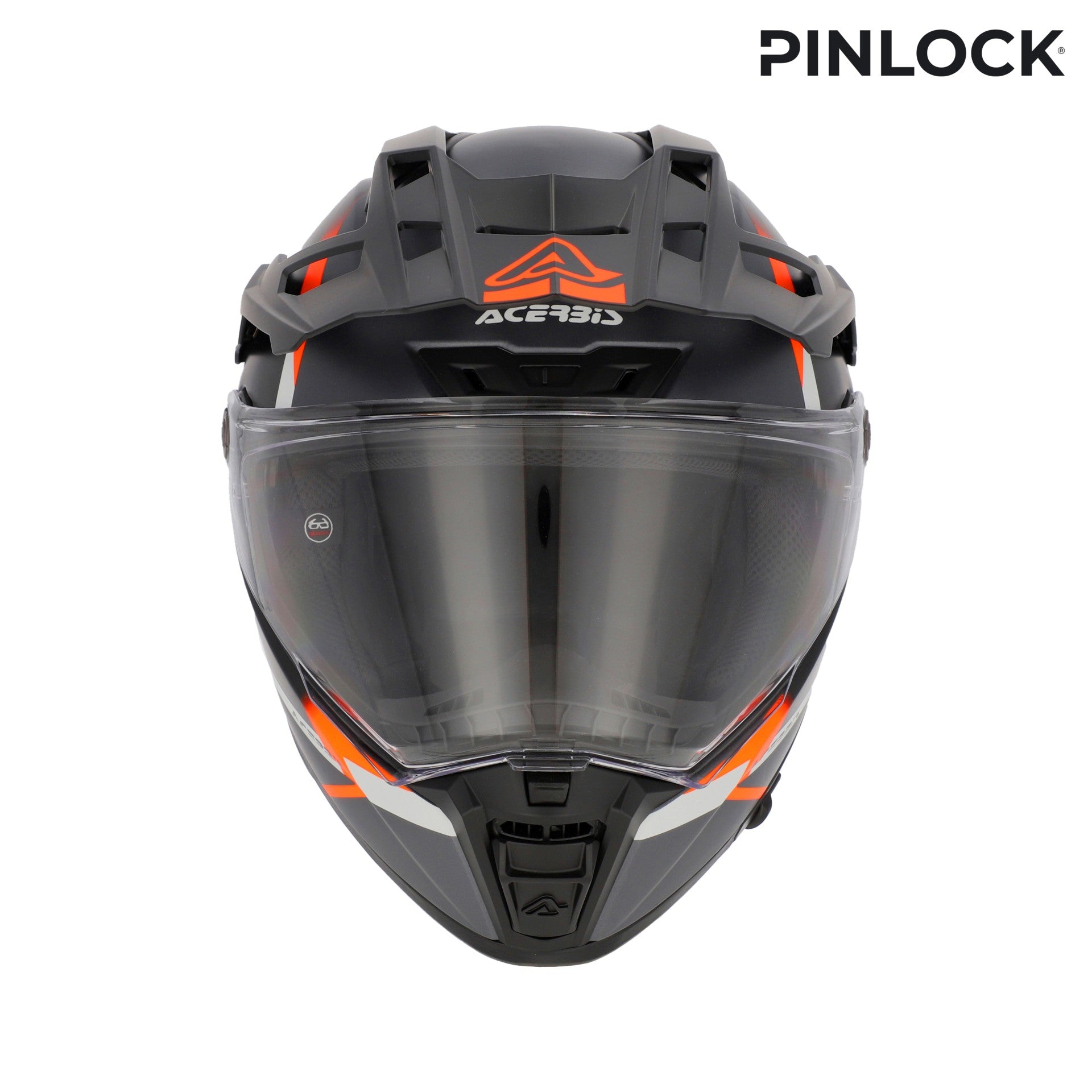 Casco Moto Integrale Adventure ACERBIS ATTACK Nero Arancio Fluo