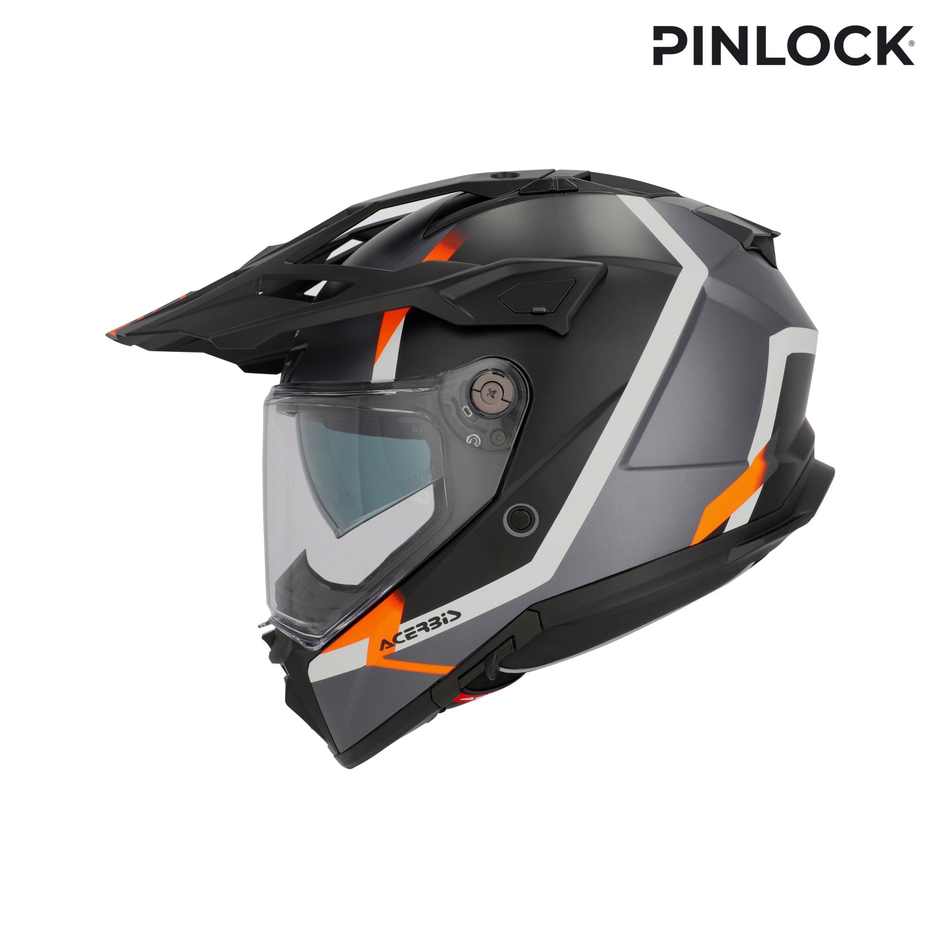 Casco Moto Integrale Adventure ACERBIS ATTACK Nero Arancio Fluo