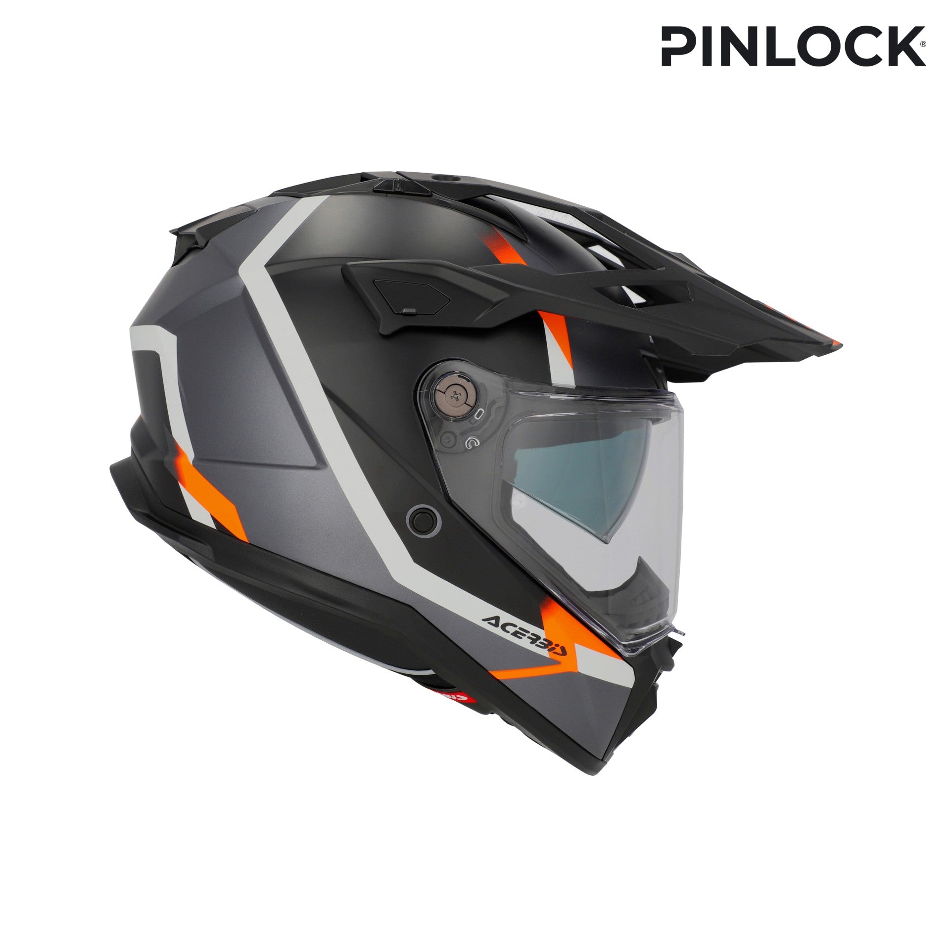 Casco Moto Integrale Adventure ACERBIS ATTACK Nero Arancio Fluo