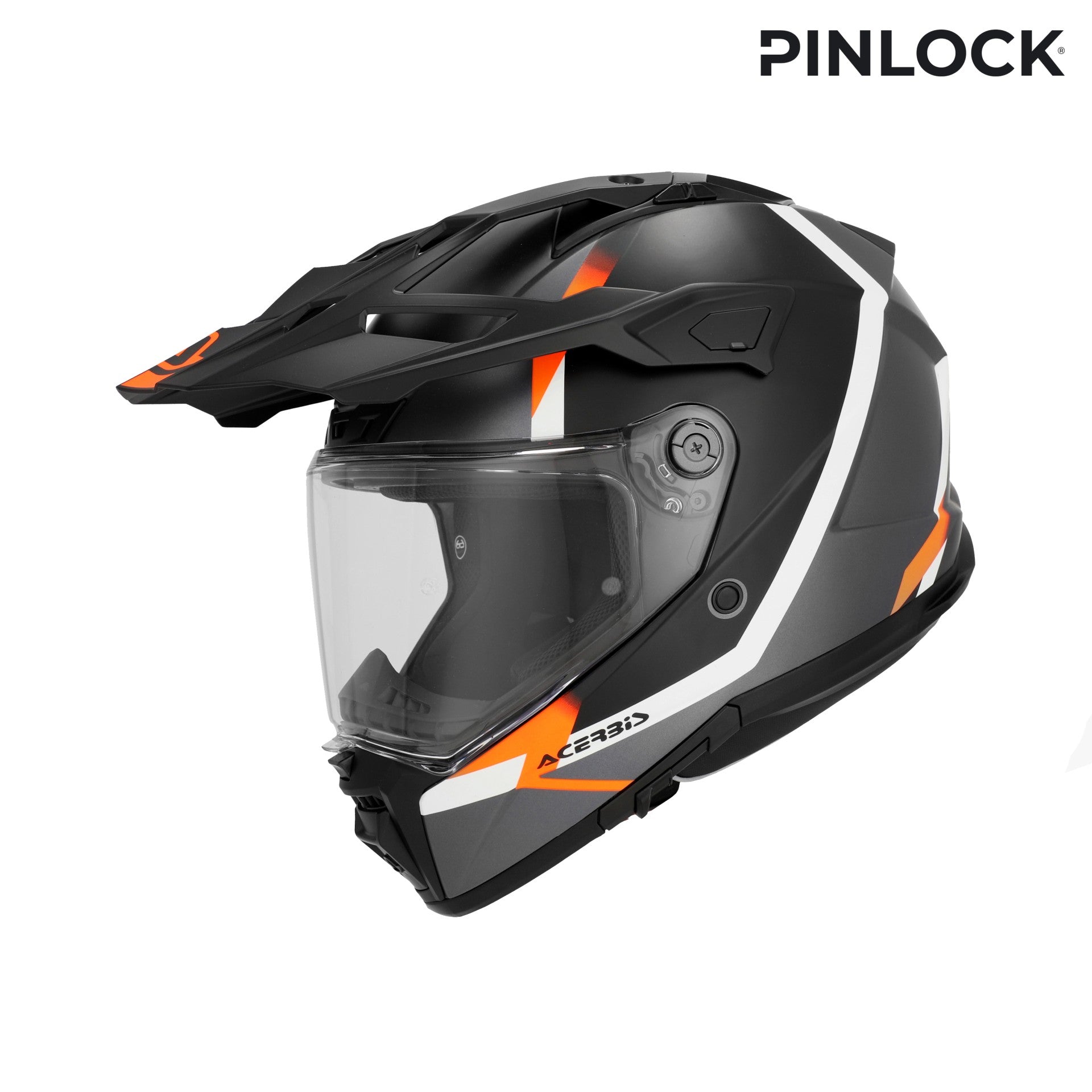 Casco Moto Integrale Adventure ACERBIS ATTACK Nero Arancio Fluo