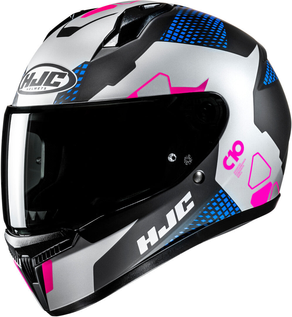Casco Moto Integrale HJC C10 ASPA MC28 Argento Nero Blu Rosa Opaco