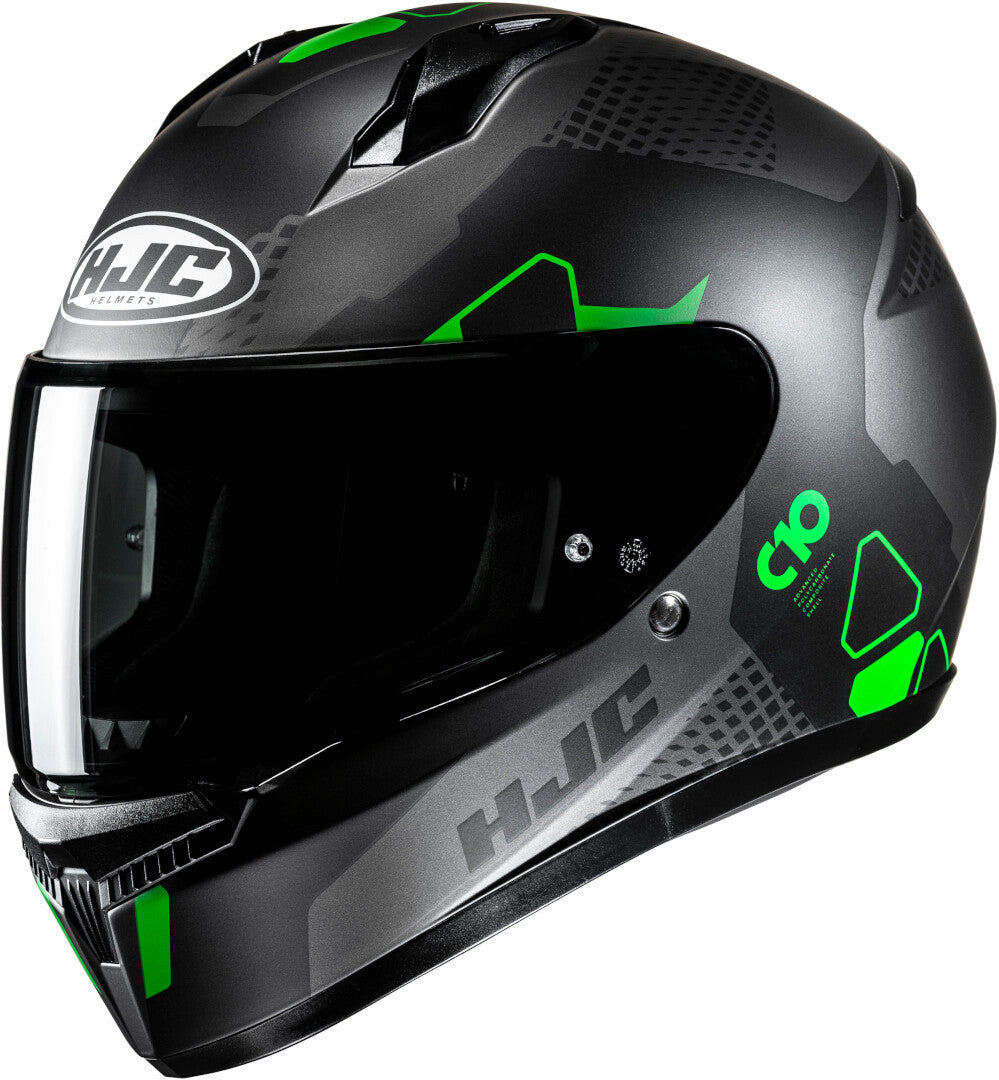 Casco Moto Integrale HJC C10 ASPA MC4SF Nero Grigio Verde Opaco